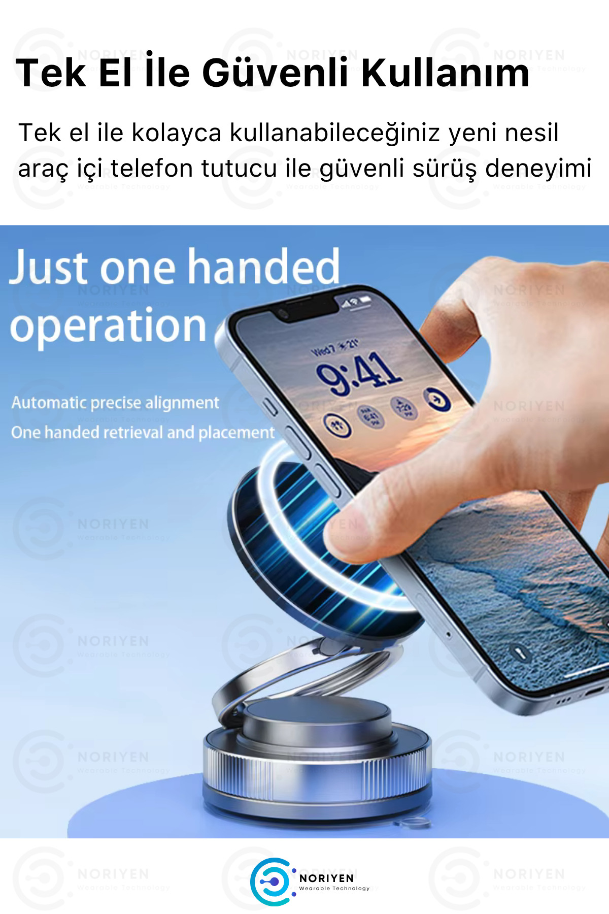 2025 Yeni Model 360 Derece Rotasyon Güçlü Manyetik Vakumlu Ayna Cam Konsol İçin Araba Telefon Tutucu