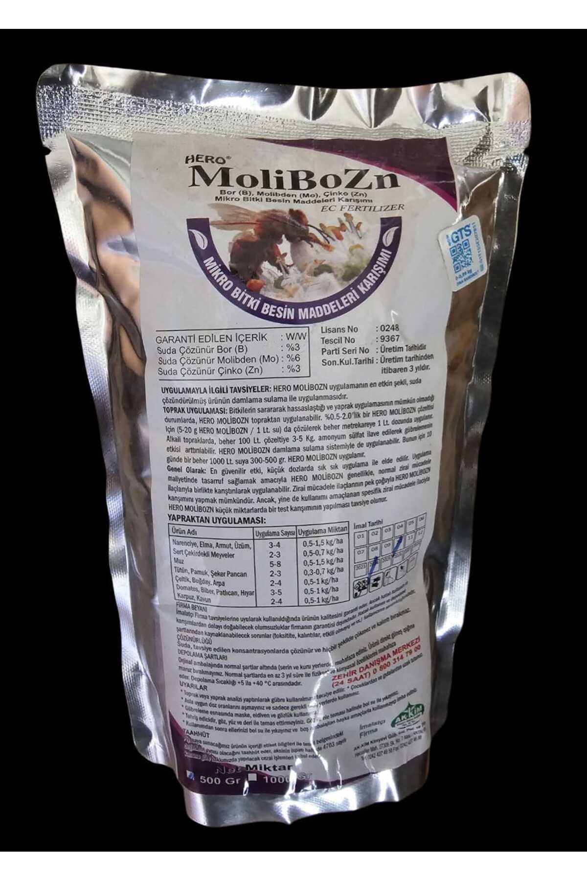 MoliboZn Micro Besin, Çiçek açtırıcı Polen oluşturucu Çiçek tutturucu MoliboZn 1 Kg Bor Molibden Çinko Gübre