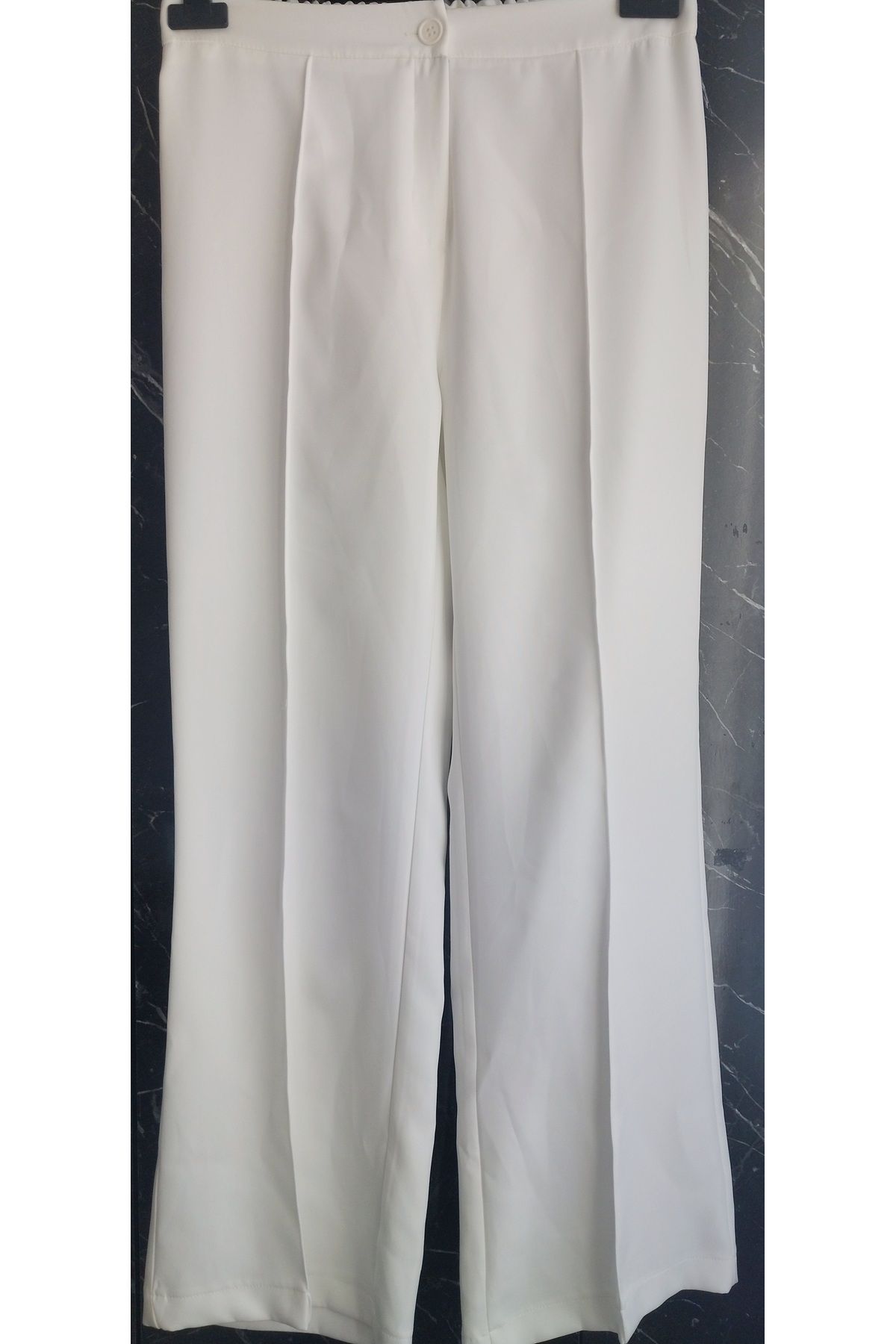 Dagü Design Kadın ekru çımalı krep pantolon