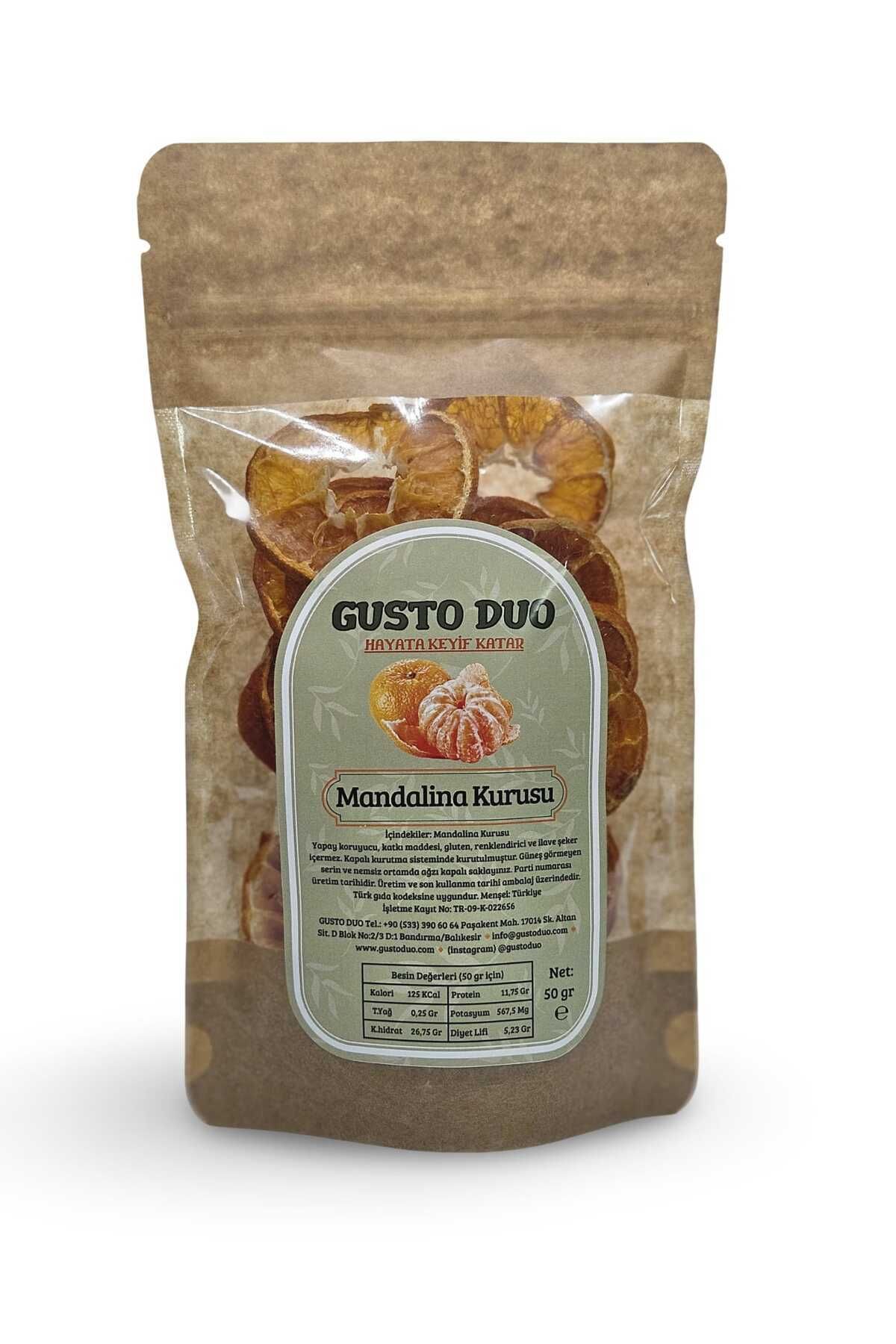GustoDuo Mandalina Kurusu Yapay Koruyucu, Gluten, Renklendirici Ve Ilave Şeker Içermez 50 gr