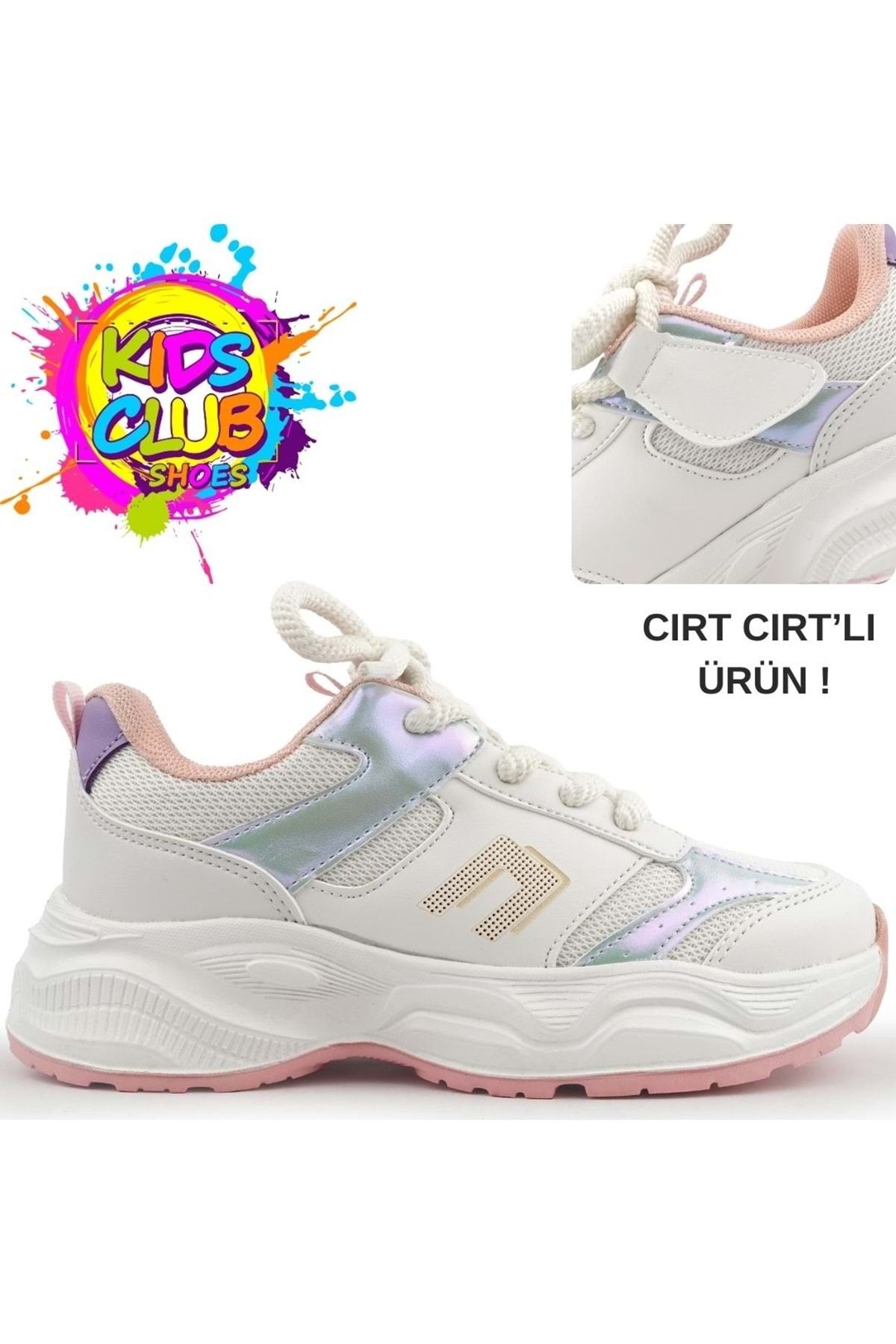 Kids Club Shoes Cool Birian Bağcık Görünümlü Cırt Cırtlı Sneaker Ortopedik Çocuk Spor Ayakkabı GÜMÜŞ