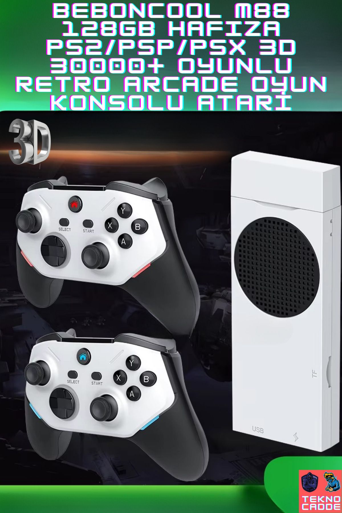 beboncool M88 128gb Ps2/psp/psx 3d 20000 Oyunlu Şarjlı Kol Retro Arcade Oyun Konsolu Atari