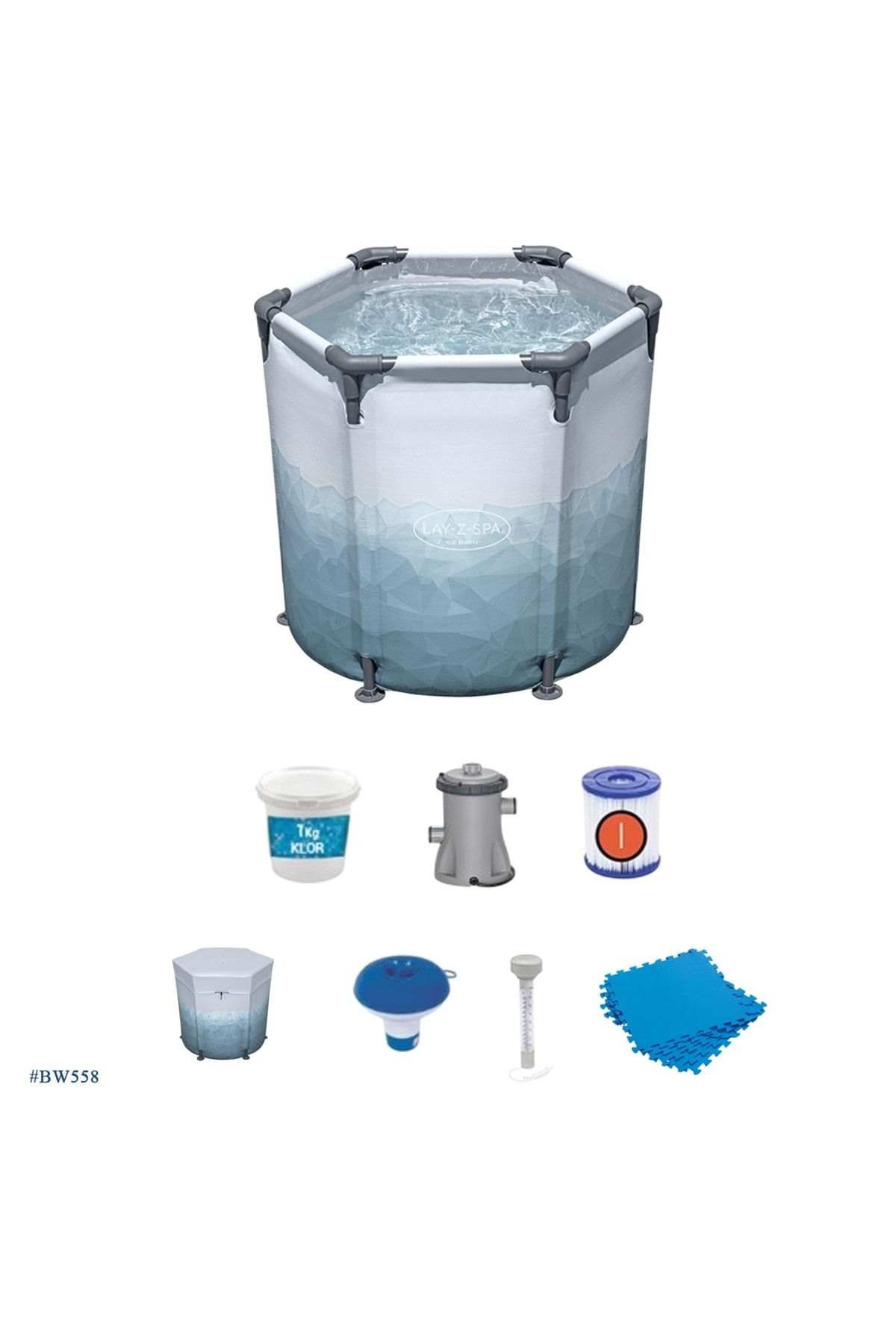 BESTWAY Lay-Z-Spa Soğuk Terapi Buz Banyosu Küveti Seti, Tek Kişilik BW558 6002K