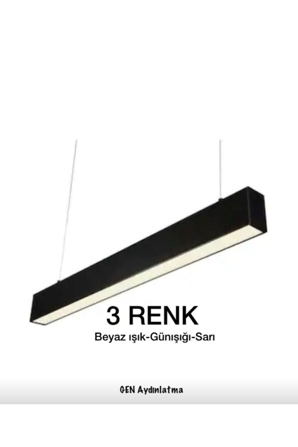 GEN AYDINLATMA Lineer 120 cm 40 watt Siyah Kasa 3 Renk