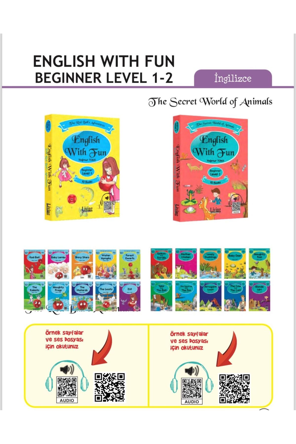 Easy Readers İngilizce 20 Adet Hikaye Okuma Kitabı 3. 4. 5. 6 7 . Sınıflara -a.1 - 1 .2 Düzey-1. 2 Qr Kod Set