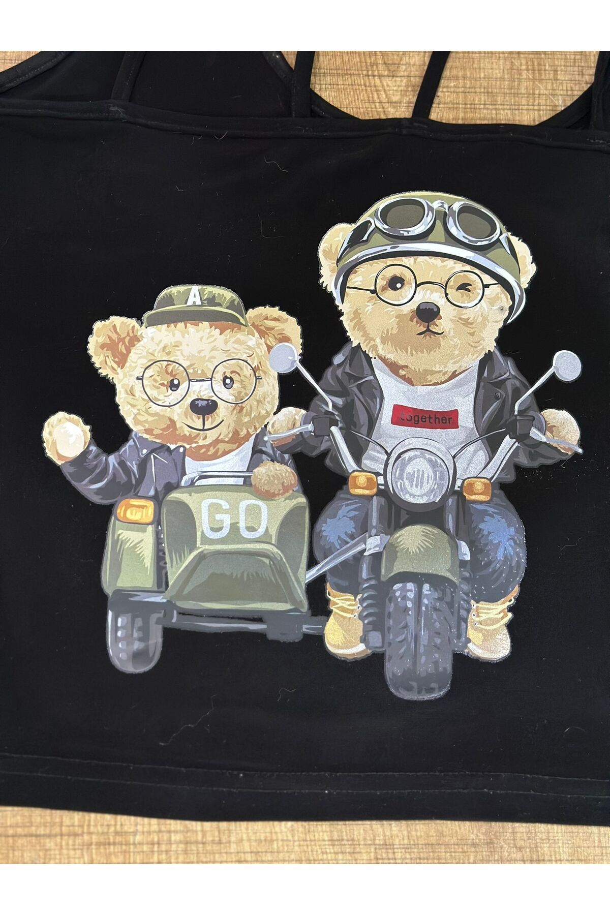 Gönülden Tasarım ÜTÜ İLE YAPIŞAN MOTOR SÜREN AYILAR ARMA TRANSFER BASKI 22X21 CM