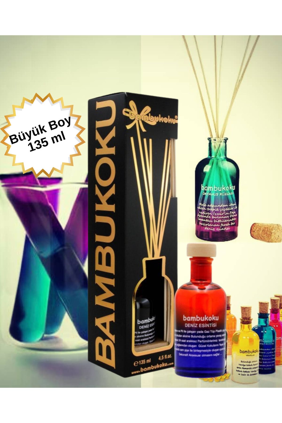 FU GLOWIS Büyük Boy 135 ml Oda Parfümü – Lüks Sunum | Özel Seri | Kare Şişe Tasarım | Vanilya Kokulu