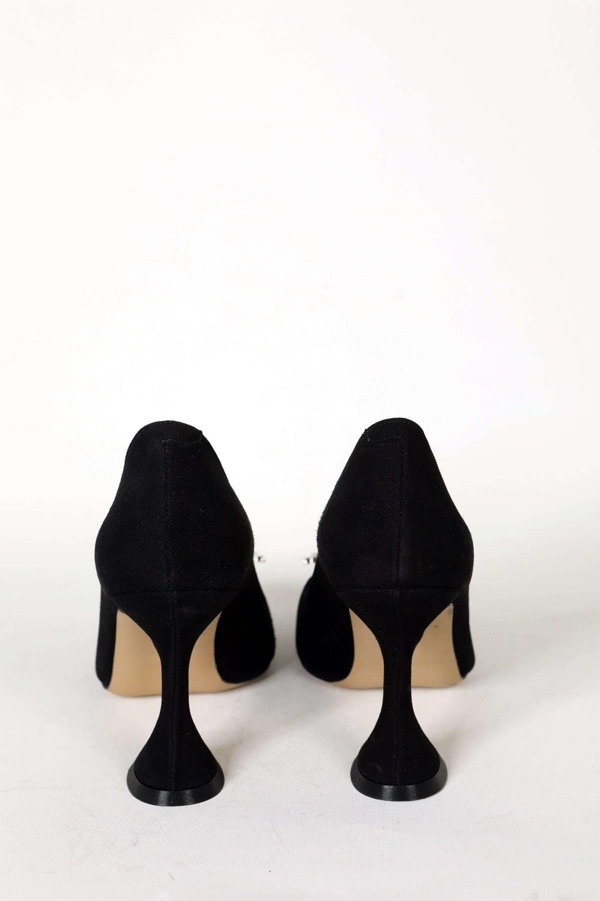 کفش مجلسی مشکی زنانه لباس شب زیر پاشنه جیر سیاه Elisse Shoes