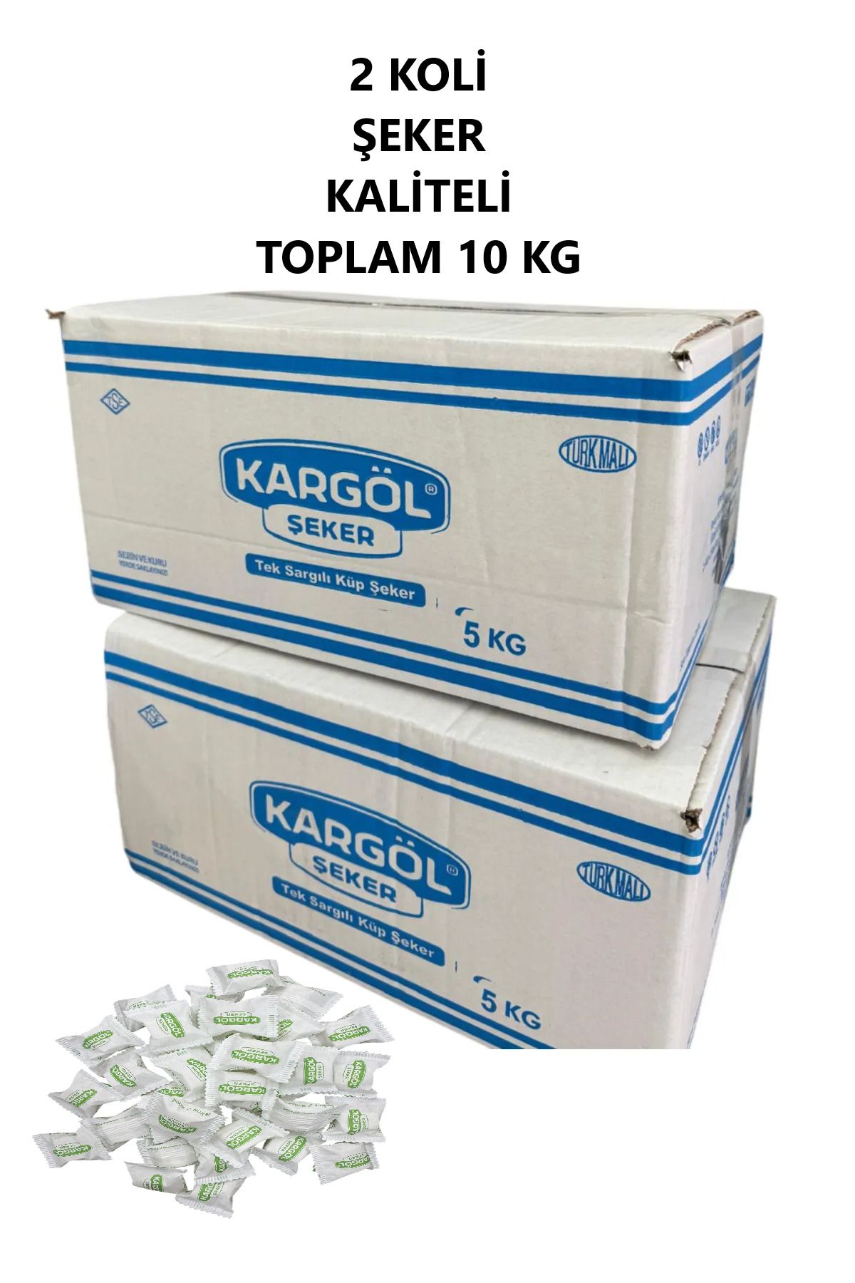 PRATİK SHOP KARGÖL 2 Koli Küp Şeker Tek Sargılı 5 Kg