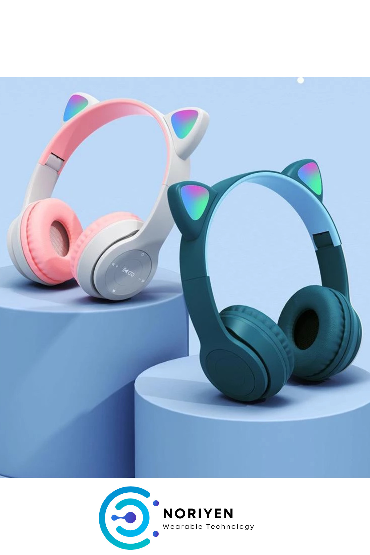 Kız Çocuklar Için Kedi Kulaklı Işıklı Mikrofonlu Kablosuz Bluetooth Kedili Çocuk Kulaklık