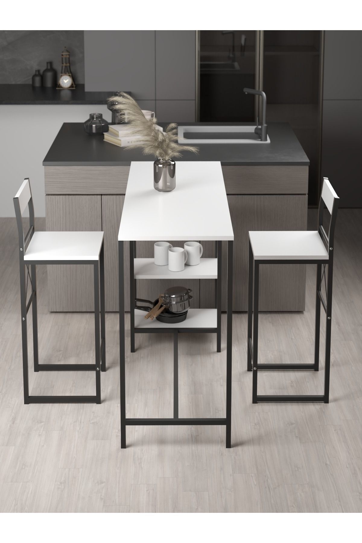 Retodesign Raflı Good Bar Takımı Beyaz 2652