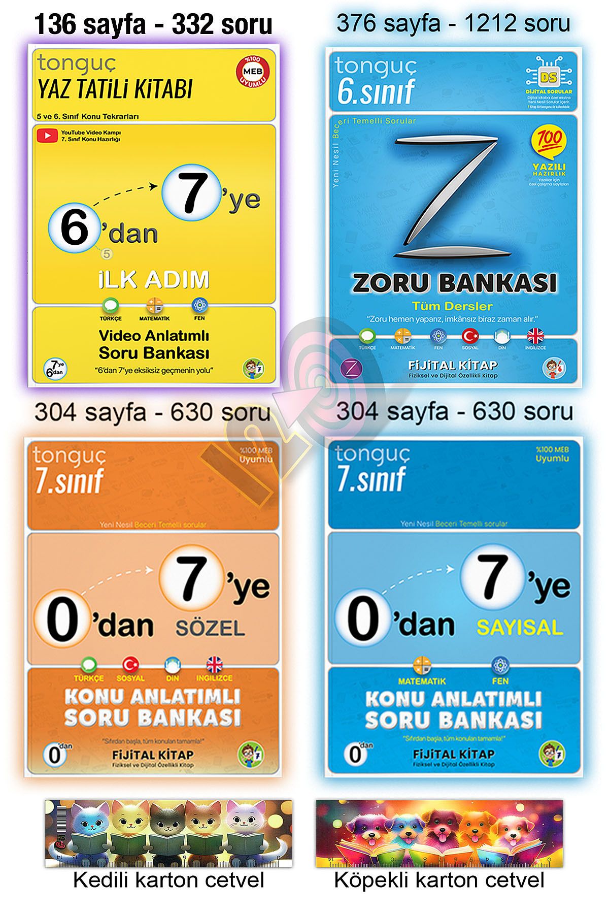 Tonguç Yayınları 6'dan 7'ye Hazırlık Yaz Tatili Seti 6. Sınıf Zoru Bankası Tüm Dersler