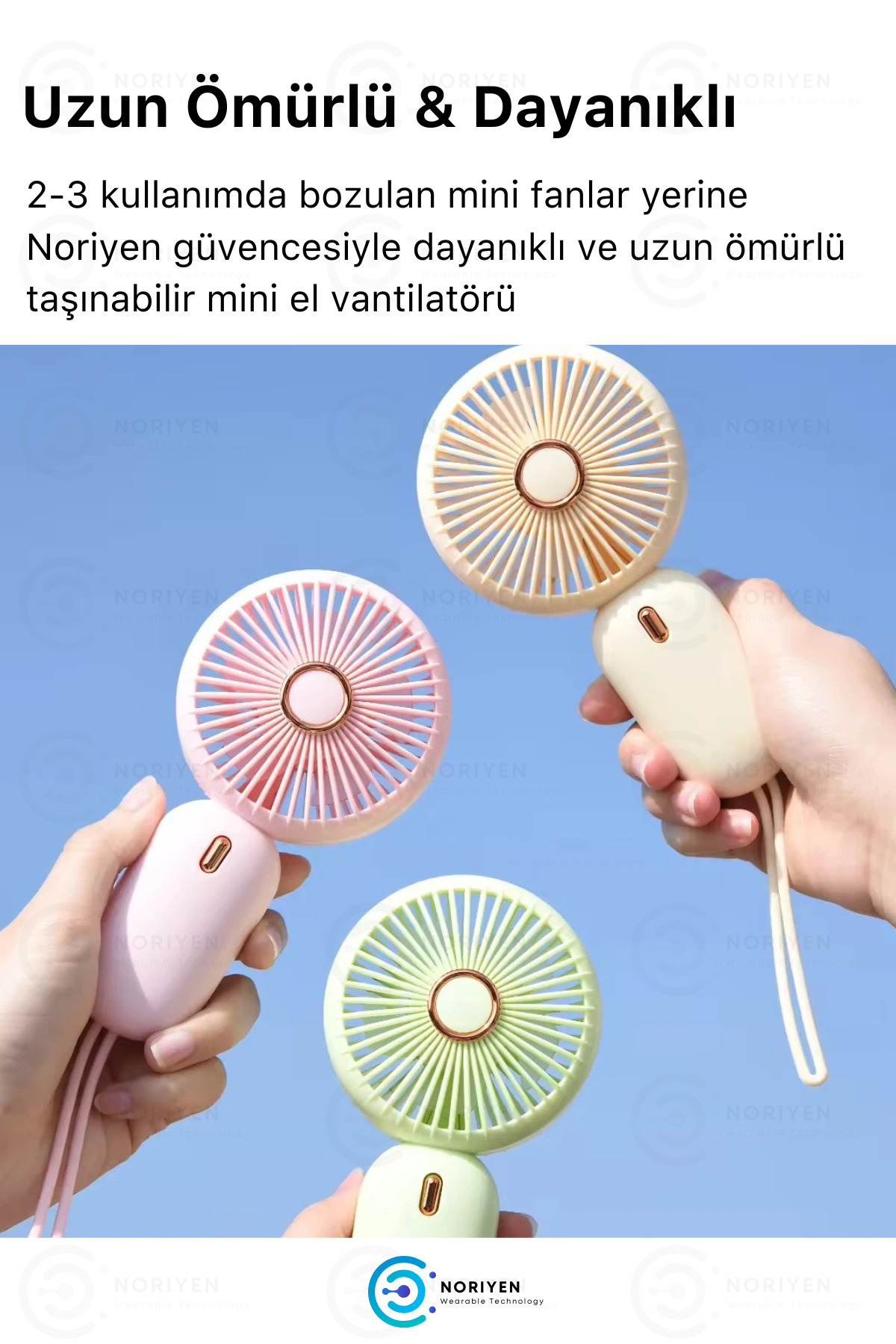 2025 Yeni Model Şarjlı Mini El Fanı 3 Kademe Soğutucu Taşınabilir İpli Küçük ve Güçlü Vantilatör
