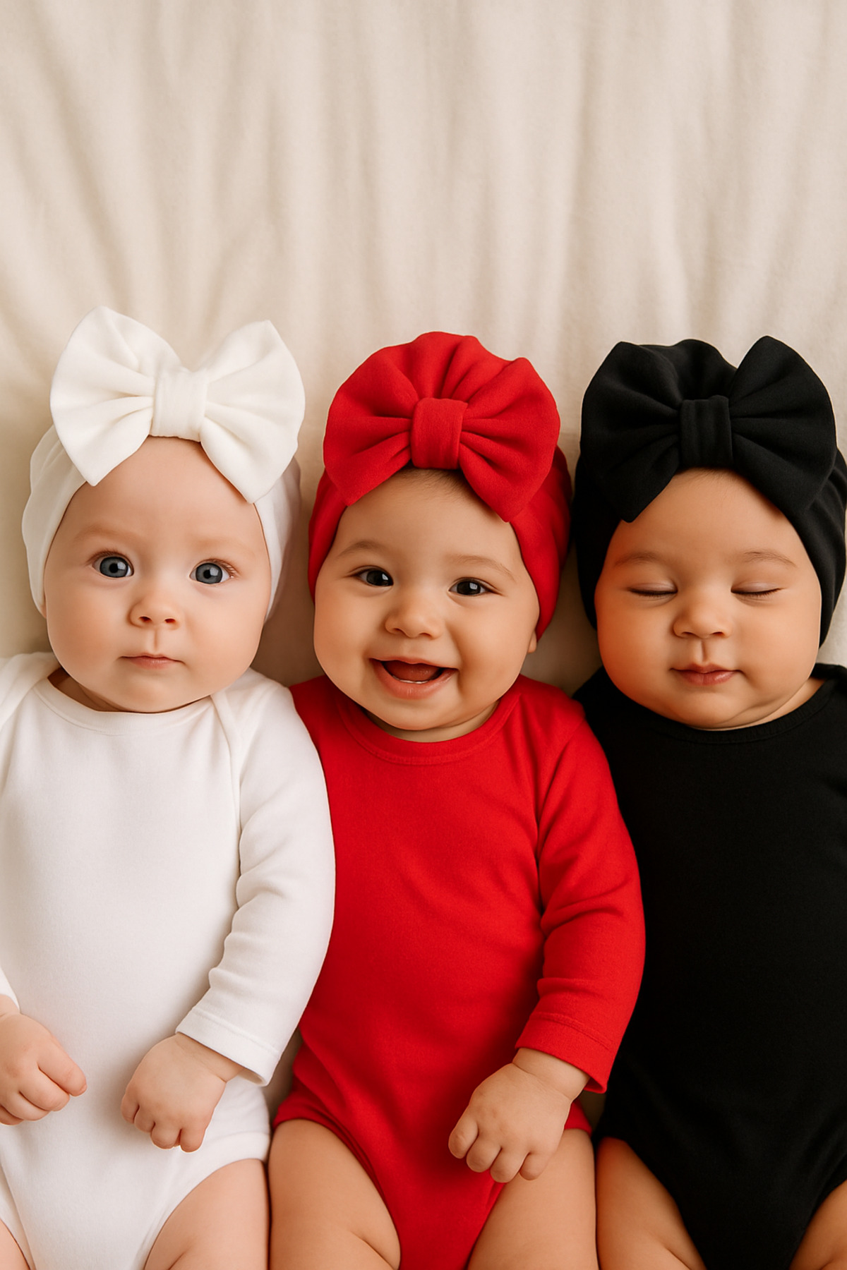 Cherub Baby Bebek Çift Kat Fiyonklu Bebek Bone fotoğrafı 2 (önizleme)