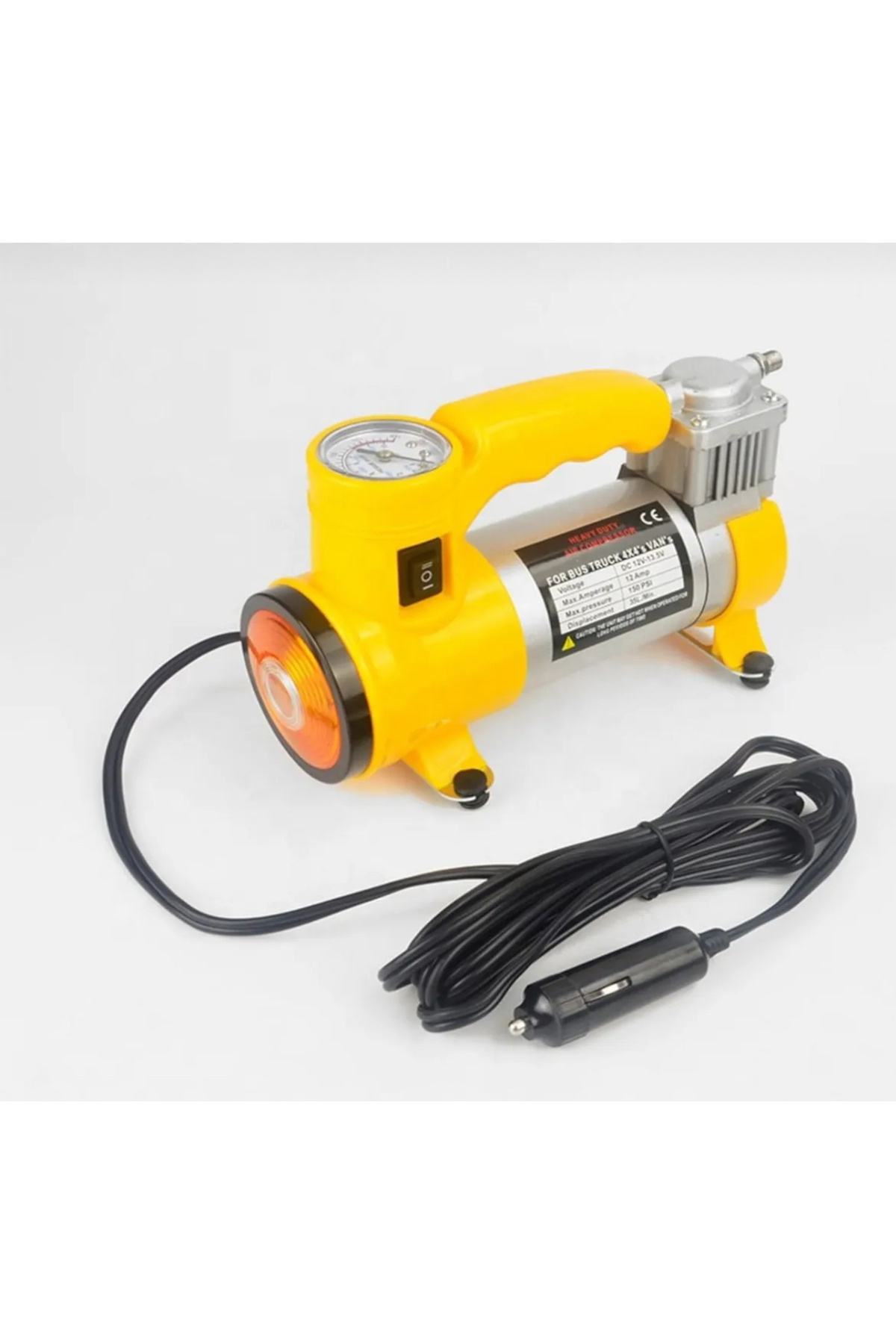 SUPER JVS 12 V Oto Araba Lastik Şişirme Kompresörü Pompası Işıklı,Bar Göstergeli