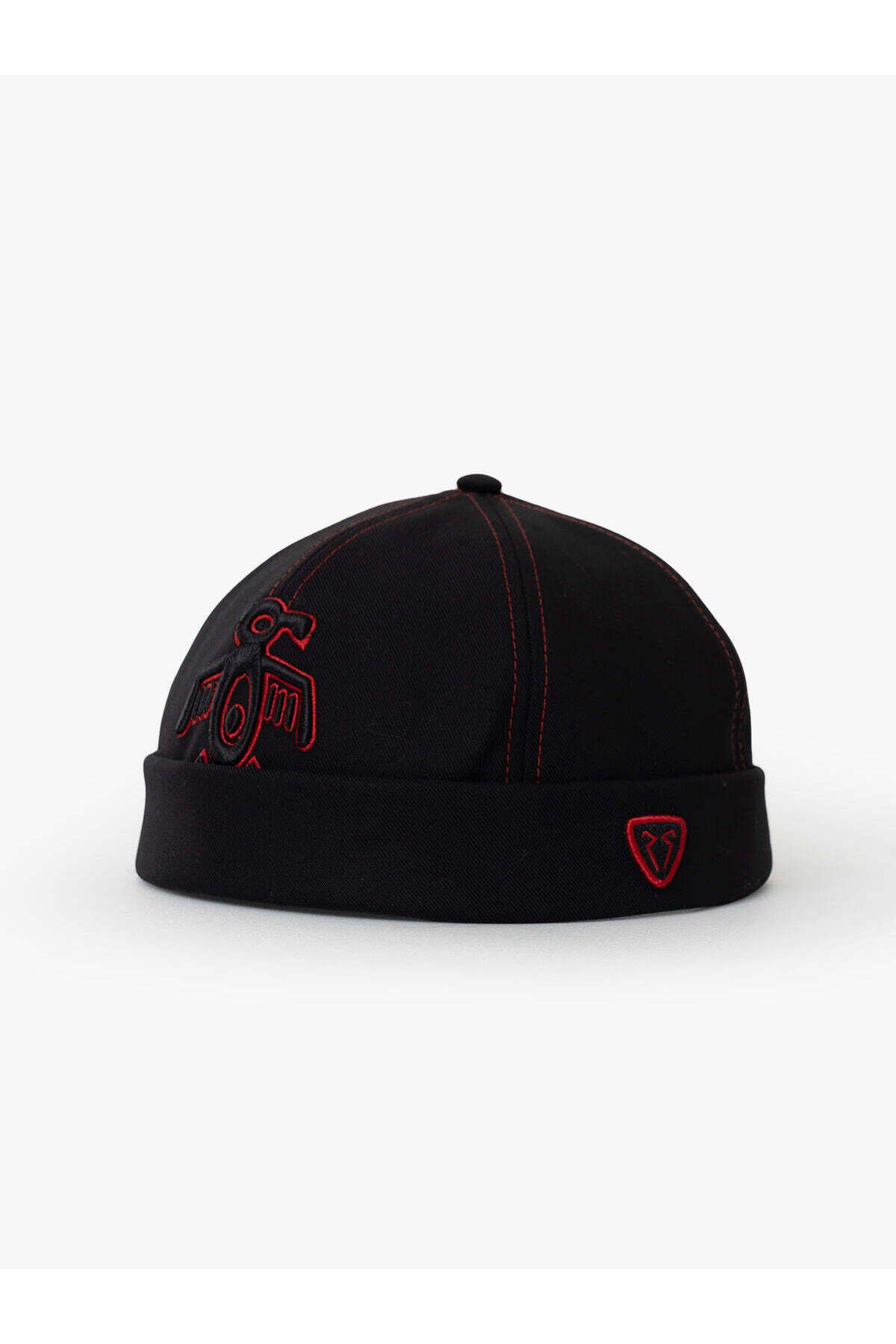 Rust&Rich-The Indians Collection - Men's Black/Red Cap, Red Indian Docker 3