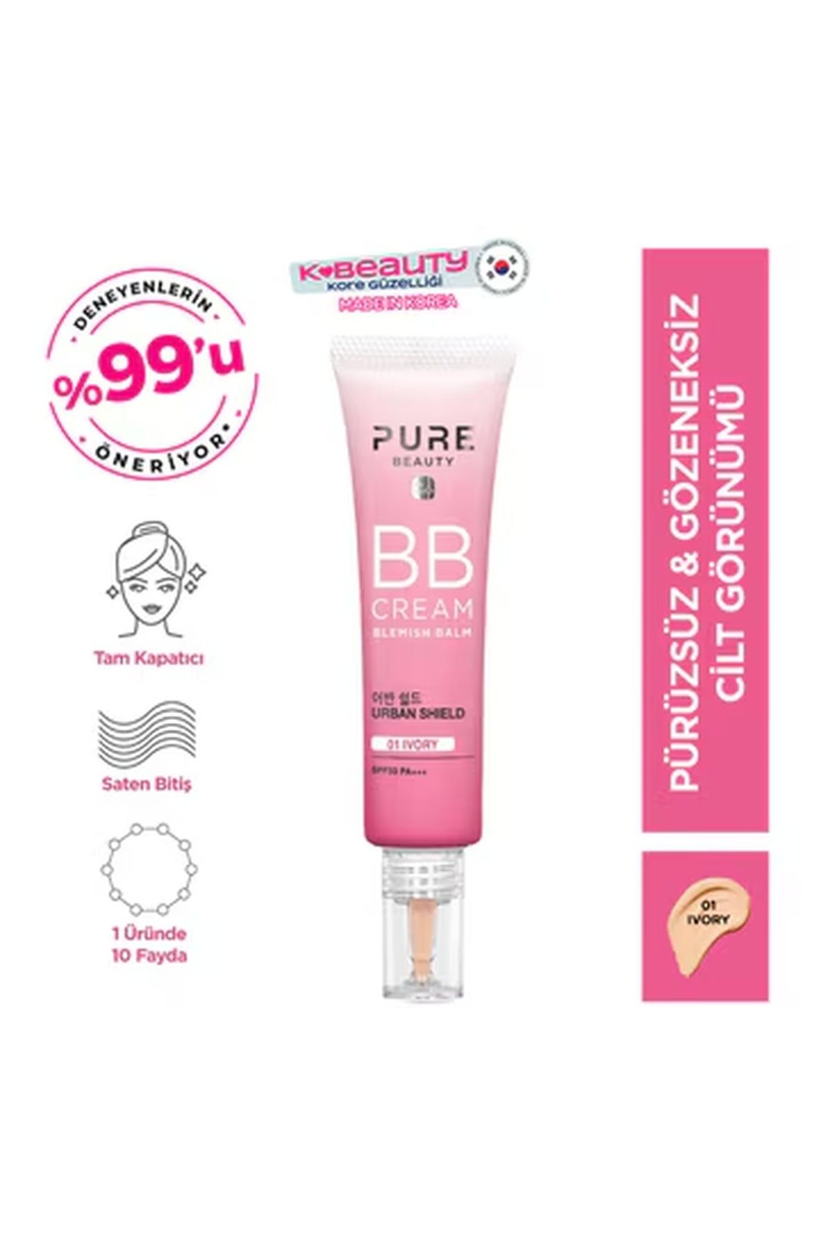 Bb Cream Spf50 Pa Ivory Gözenek Ve Leke Azaltıcı 30 ml