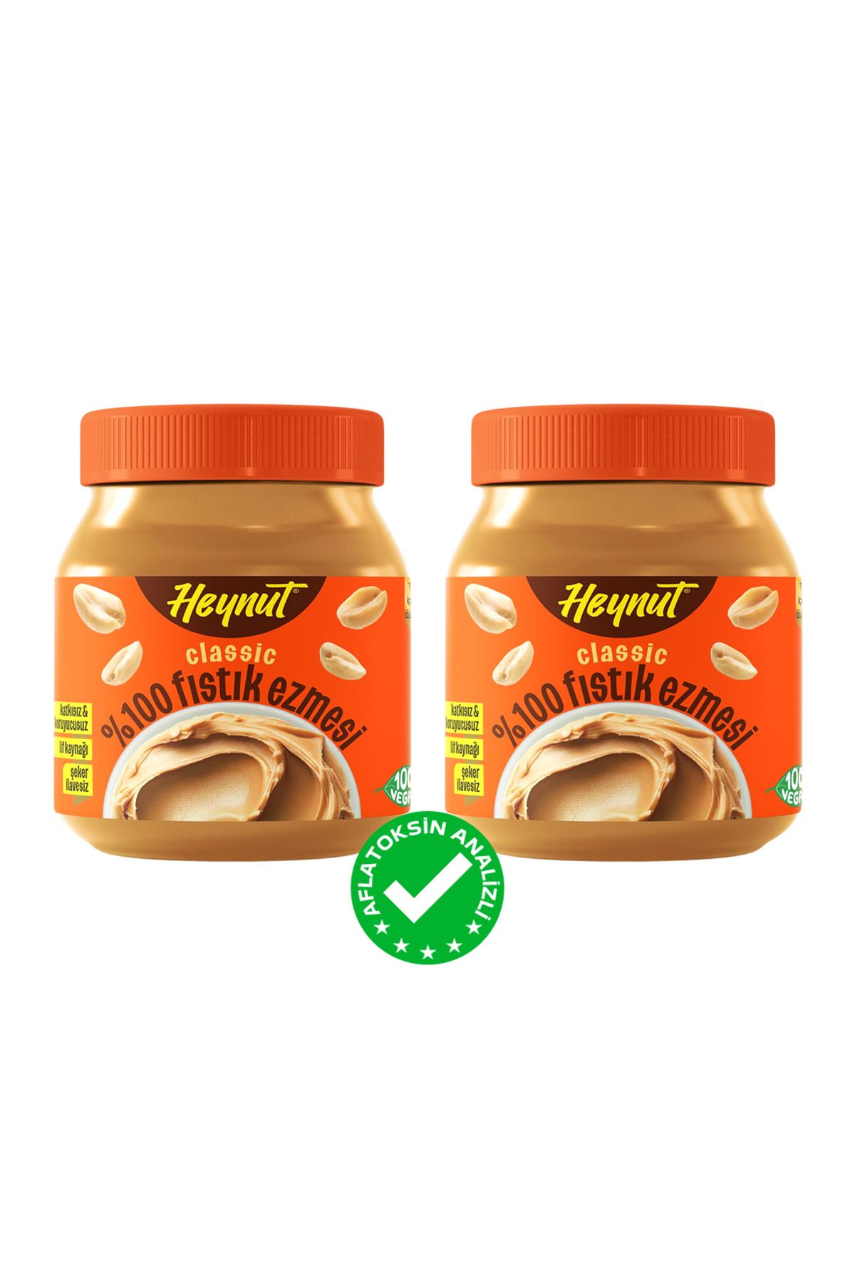 HEYNUT %100 Fıstık Ezmesi Classic 330g X 2 Adet
