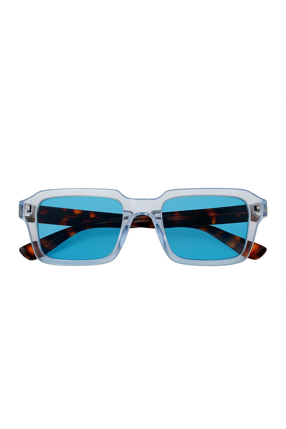 LUNOX-Leopard Patterned Transparent Sunglasses - Handle Detailed 2