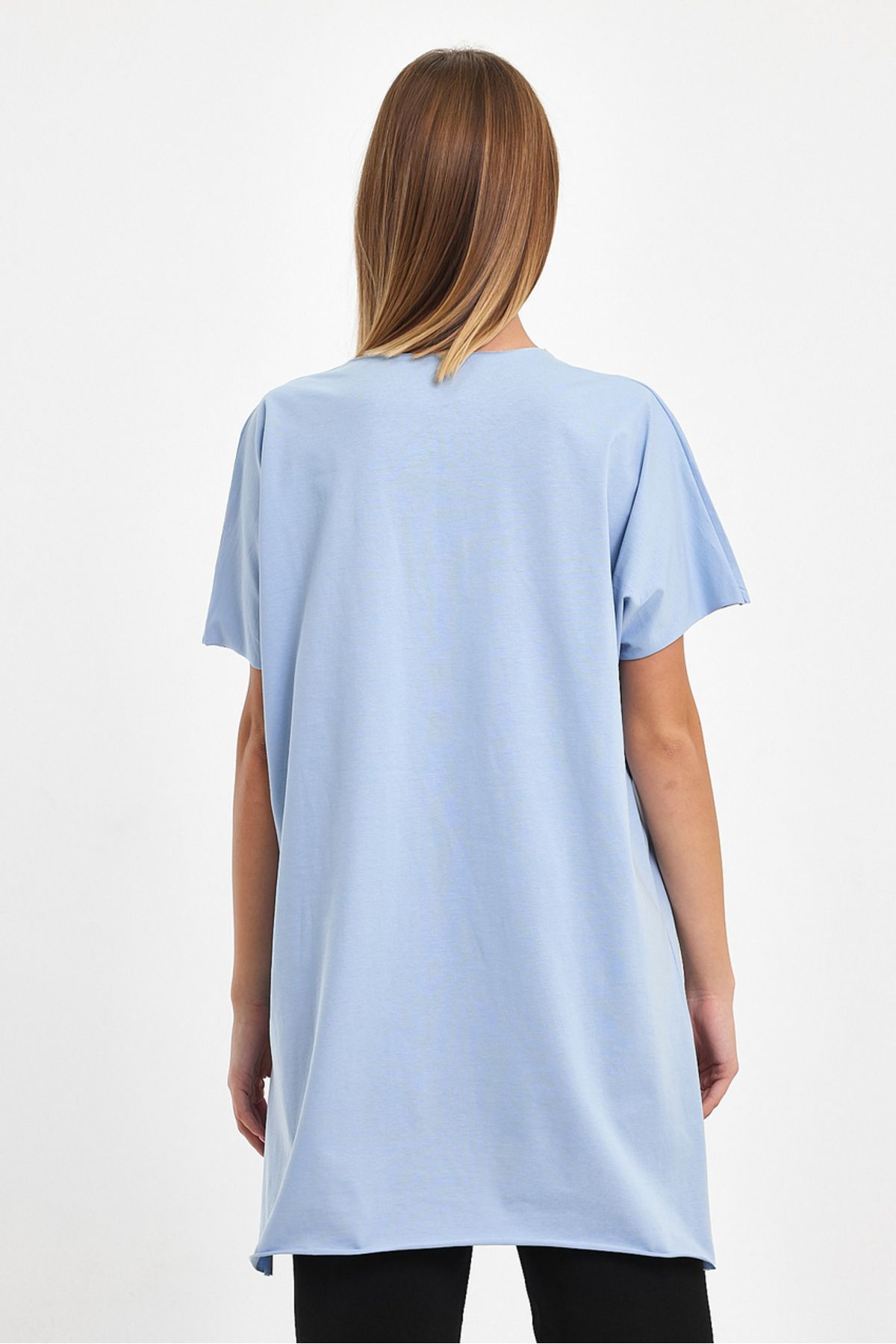 AMAZING CRASH-Women's V-Neck Slit Oversize Basic T-Shirt 6
