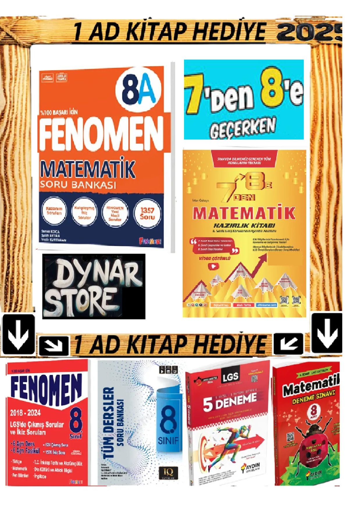 Fenomen Yayıncılık Fenomen Matematik A ve 7 den 8 e geçenlere matematik Yaz başlangıç 8 e hazırlık kitapları hediyeli