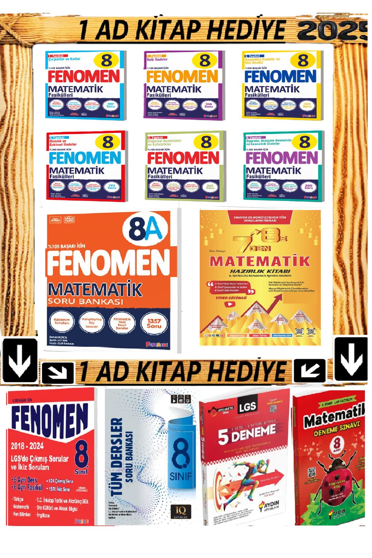 Fenomen Yayıncılık Matematik A ve 6 Fasikülü 7 den 8 e Geçenlere Matematik Yaz Başlangıç 8 e Hazırlık Kitapları Hediye
