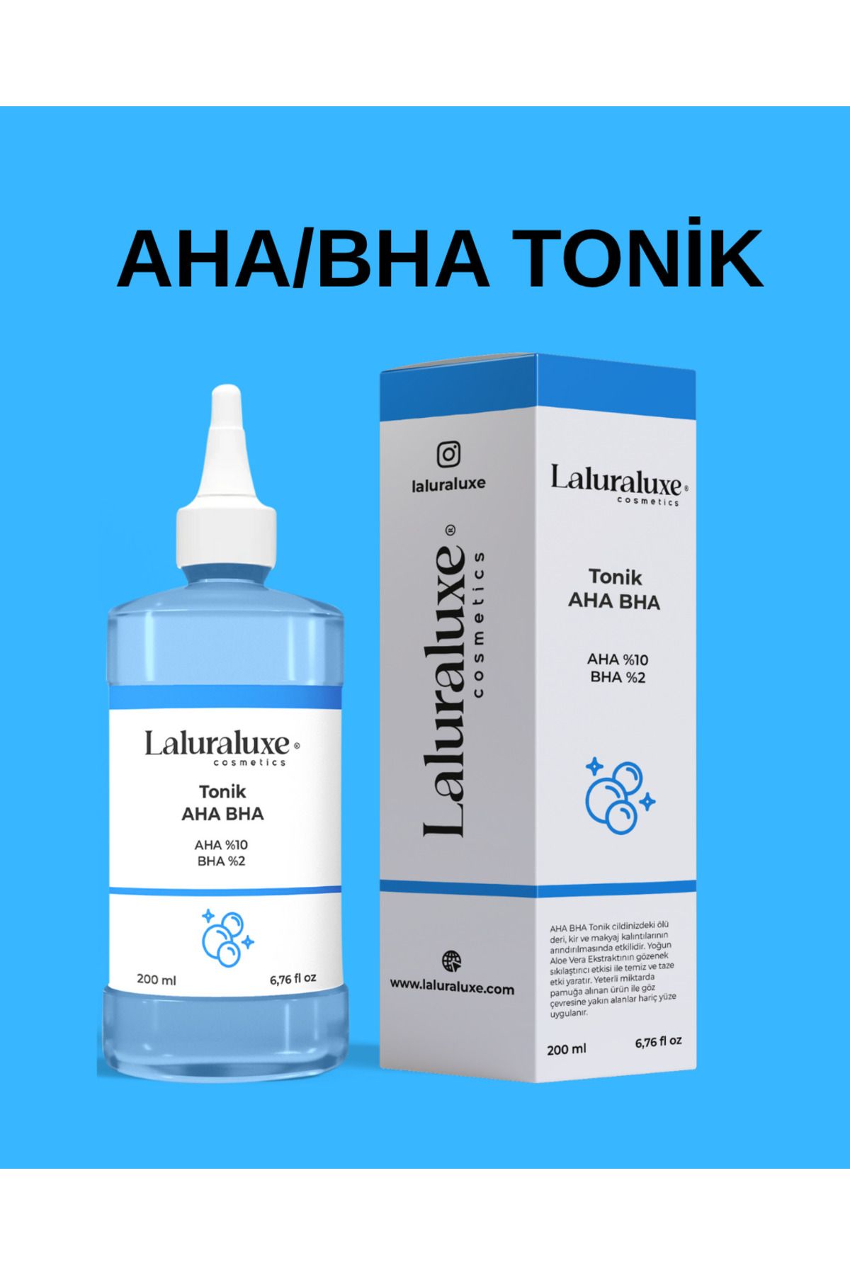 Laluraluxe Aha Bha Tonik Canlandırıcı Ve Gözenek Sıkılaştırıcı Tüm Ciltler Için Tonik 200 ml