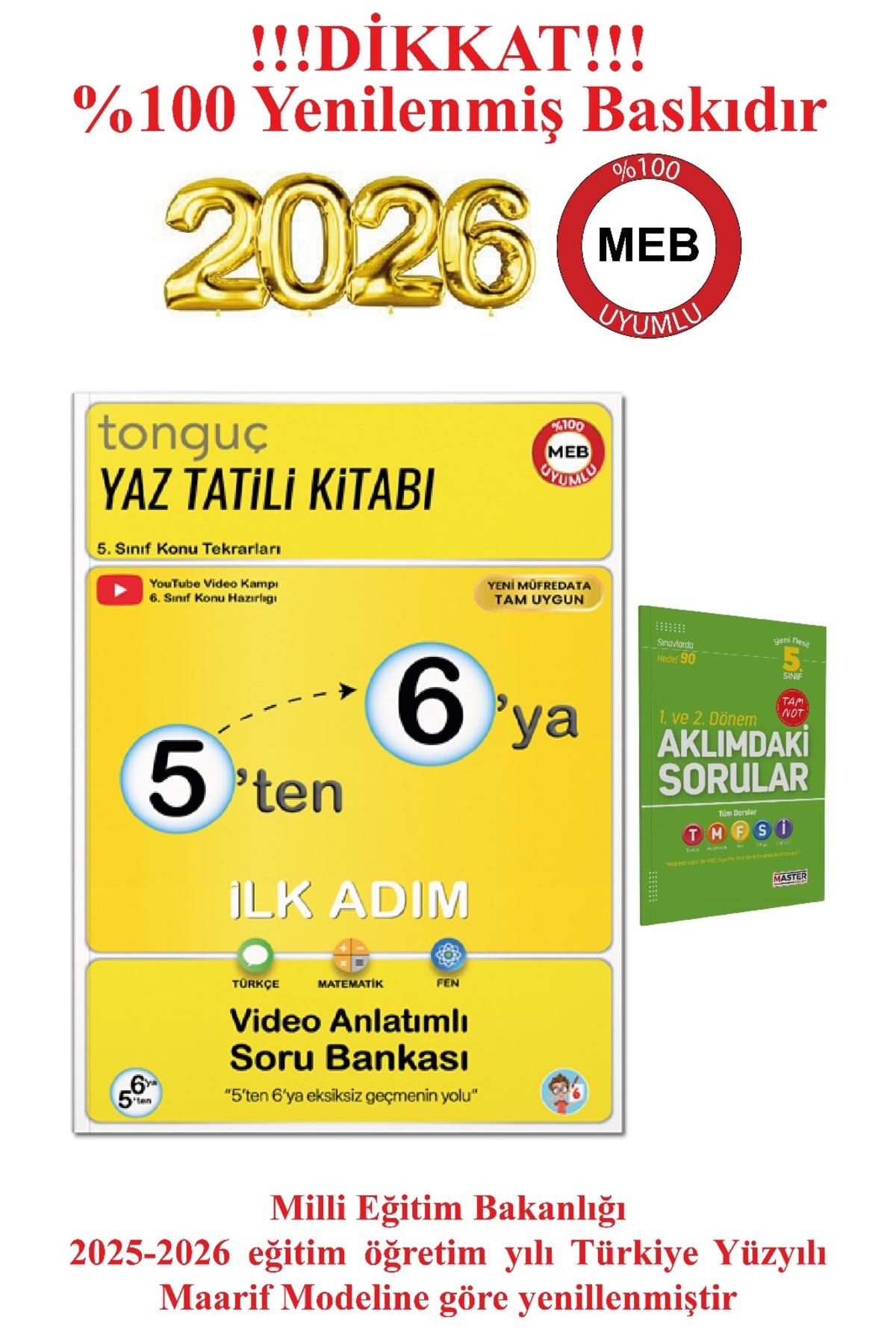 Tonguç Yayınları 5. Sınıf Yeni Nesil 5'ten 6'ya Hazırlık Kitabı 5