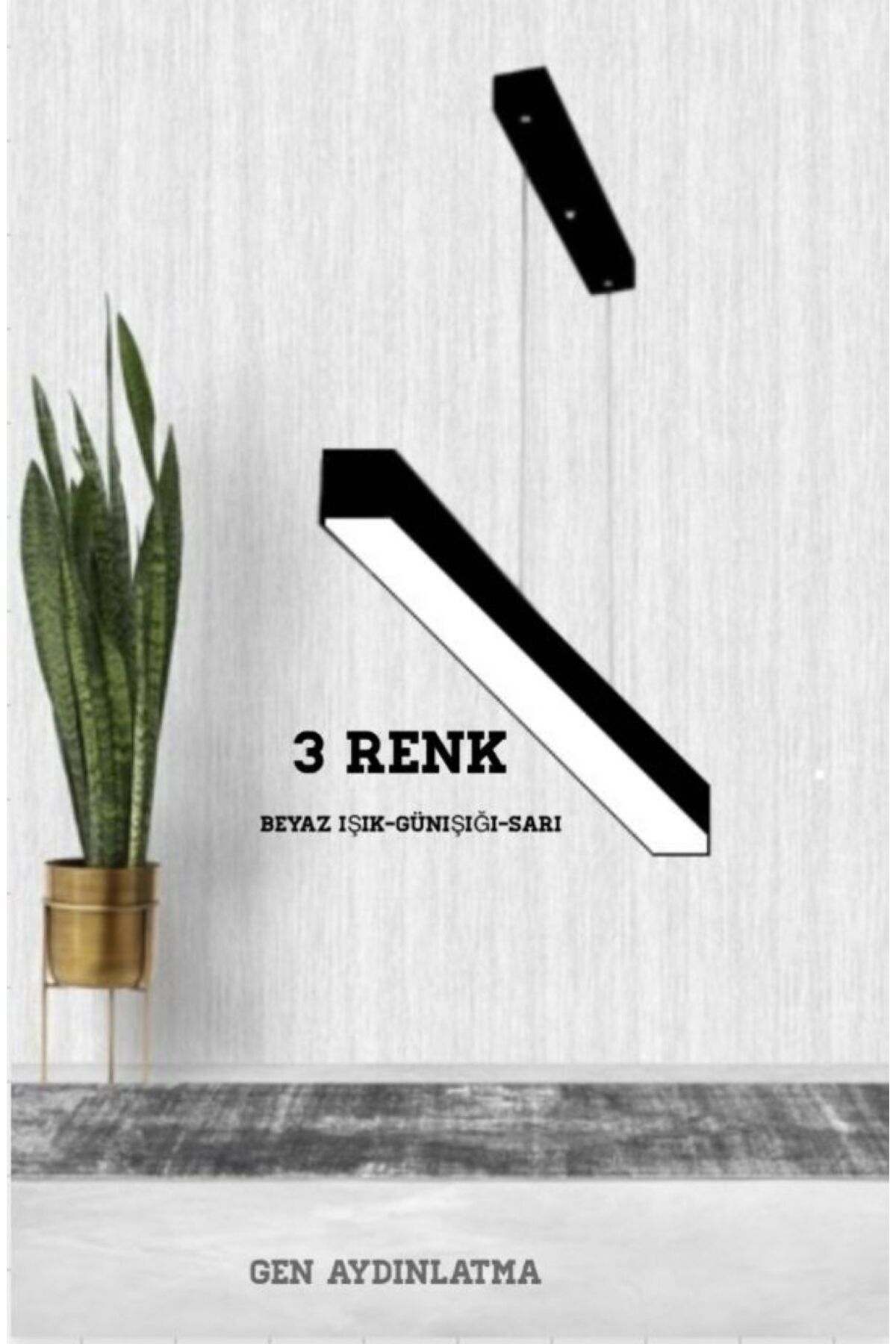 GEN AYDINLATMA Lineer 120 cm 40 watt Siyah Kasa 3 Renk