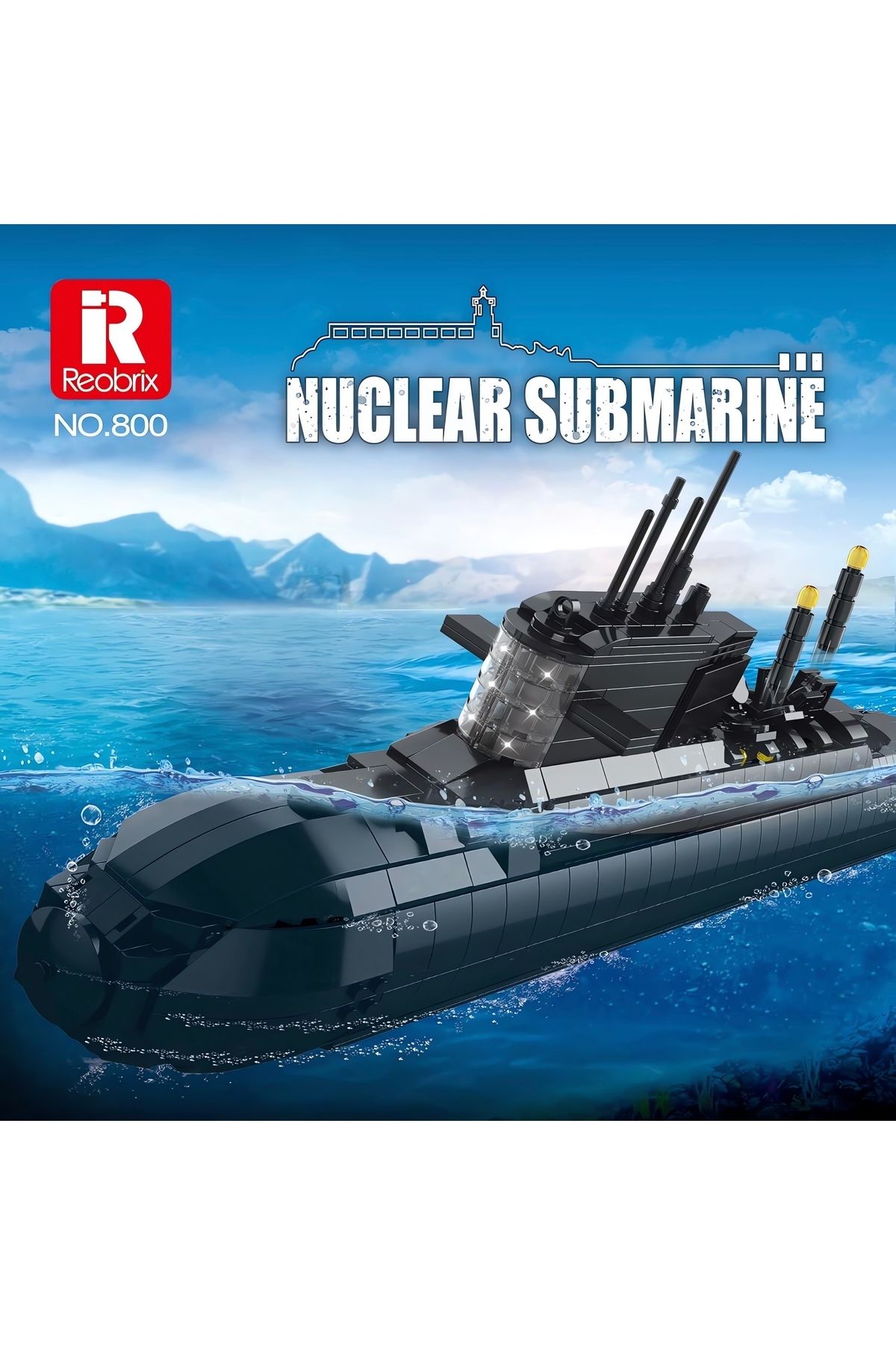 REOBRIX-Nuclear Submarine, Technical Block Building Kit, with Led Light (1498 Pieces) 1