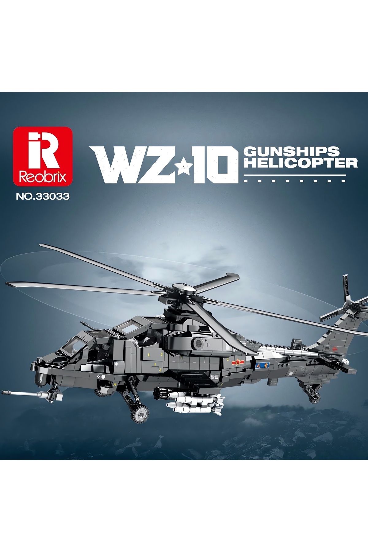 REOBRIX-Wz-10 Helicopter, Technical Block Building Kit (1366 Parts) 3