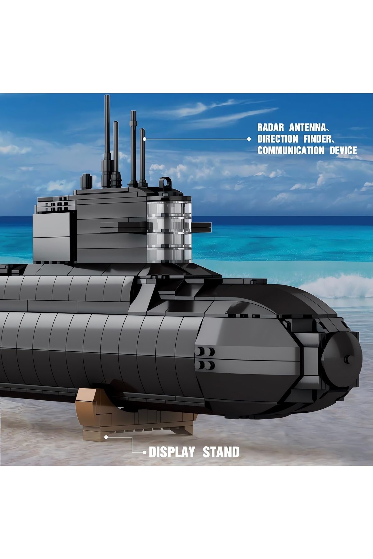REOBRIX-Nuclear Submarine, Technical Block Building Kit, with Led Light (1498 Pieces) 5