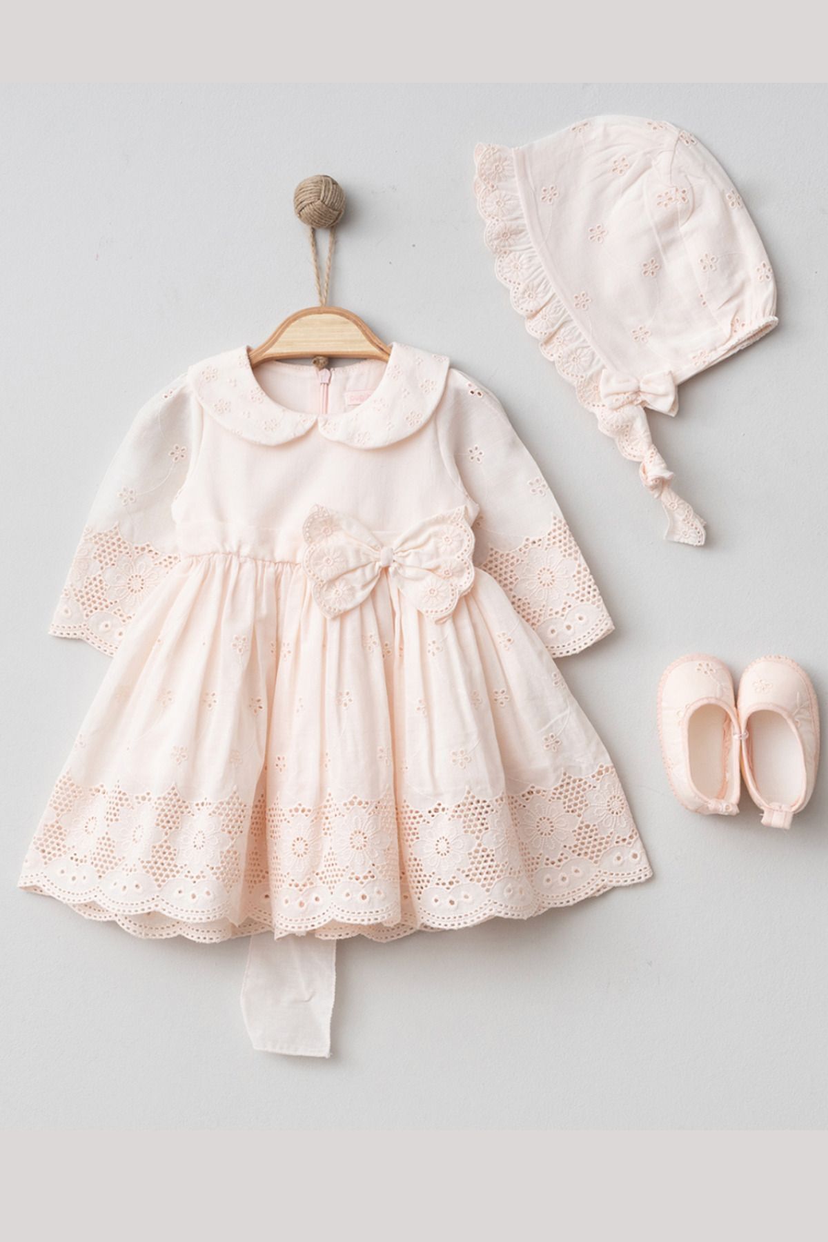 Cherub Baby Manolya Kız Bebek Bebe Yaka Fisto Elbise Yenidoğan Lüx Elbise Seti - Hastane Çıkışı Mevlütlük Takım fotoğrafı 4 (önizleme)