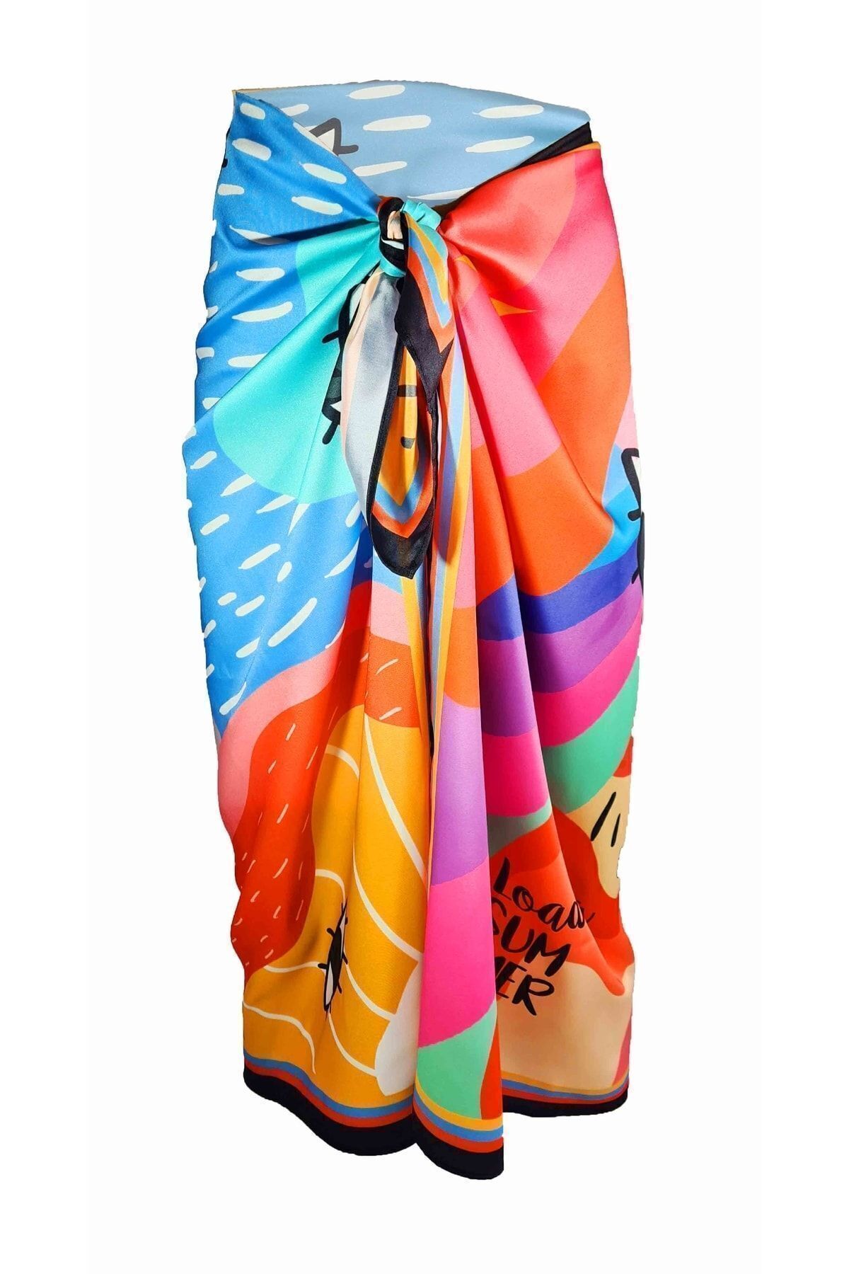 Bolder-Multicolored Rainbow Patterned - Sheer, Shiny Fabric - 95*145 Cm Size 2