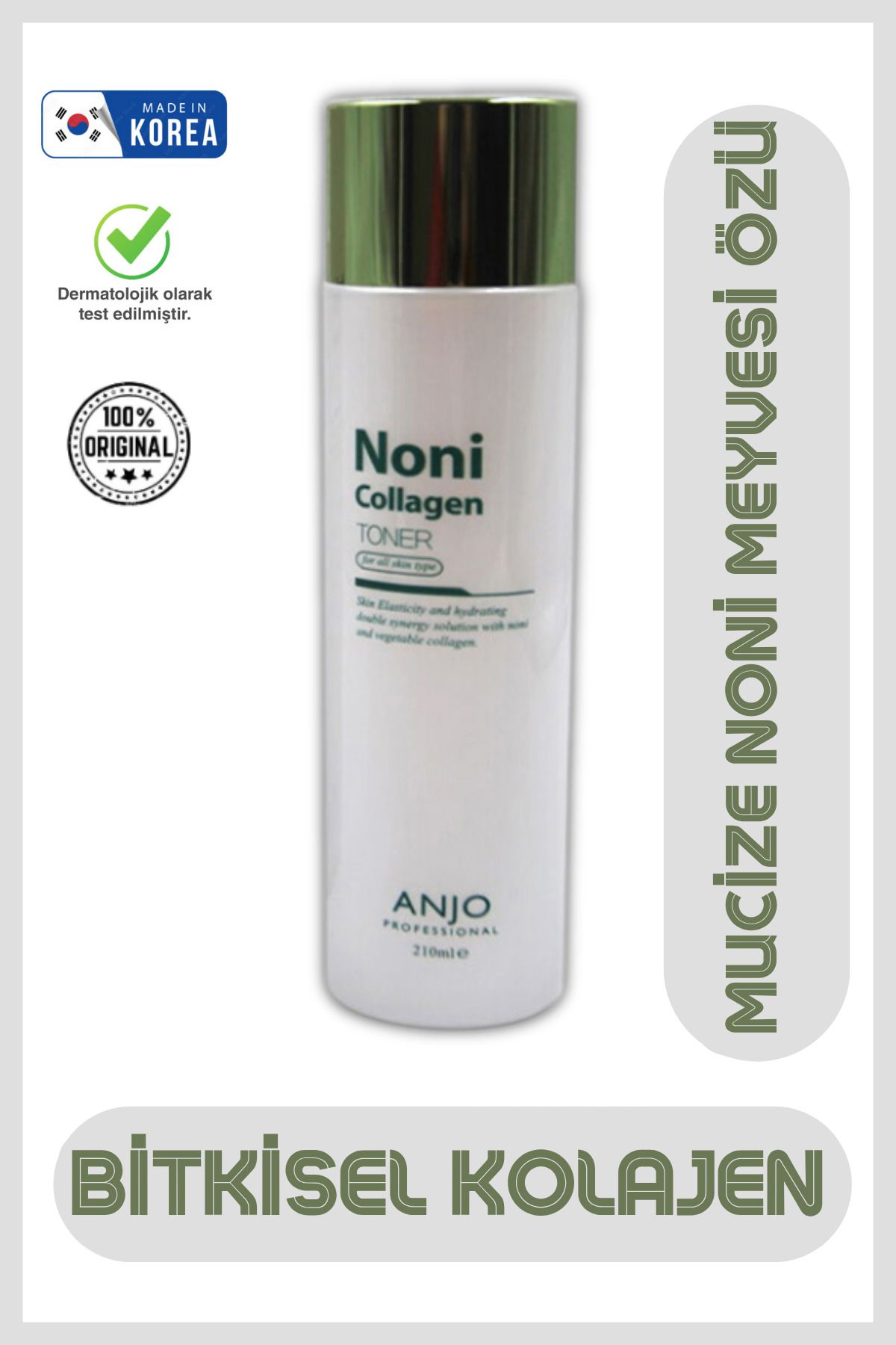 ANJO PROFESSIONAL Cildi Besleyen Nemlendiren Noni Meyve Özlü Ve Bitkisel Kolajen Içeren Arındırıcı Tonik 210ml Ikore