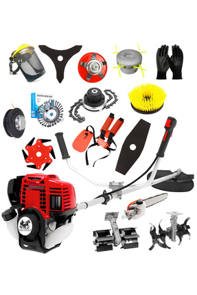 ABLACKS 4 Zamanlı Profesyonel Yan Tırpan + 15 Li Bahçivan Seti (Çift Çapa + D...