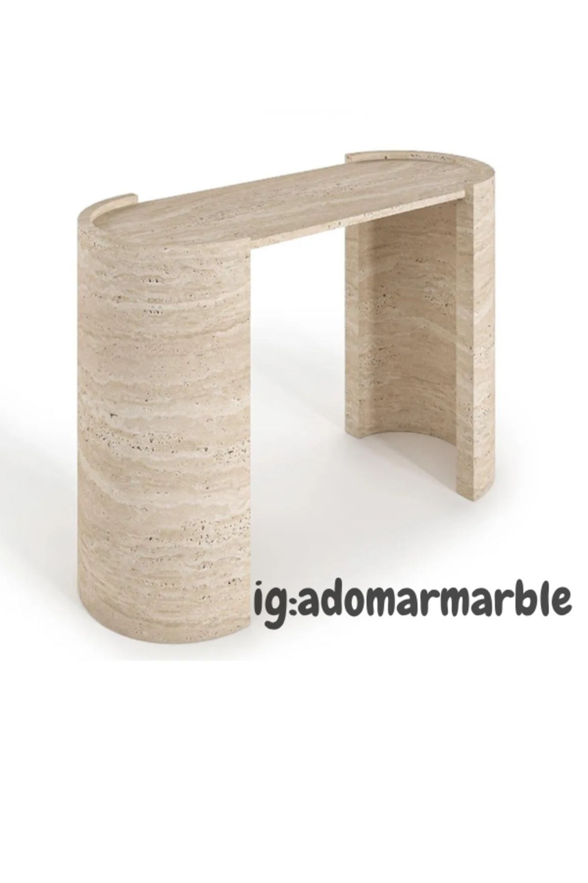 adomarmarblehandmadeandluxury ADOMAR Traverten Dresuar, Mermer Dresuar, Antre Dresuar, %100 Doğal Taş, Konsol Masası, Özel Ölçü