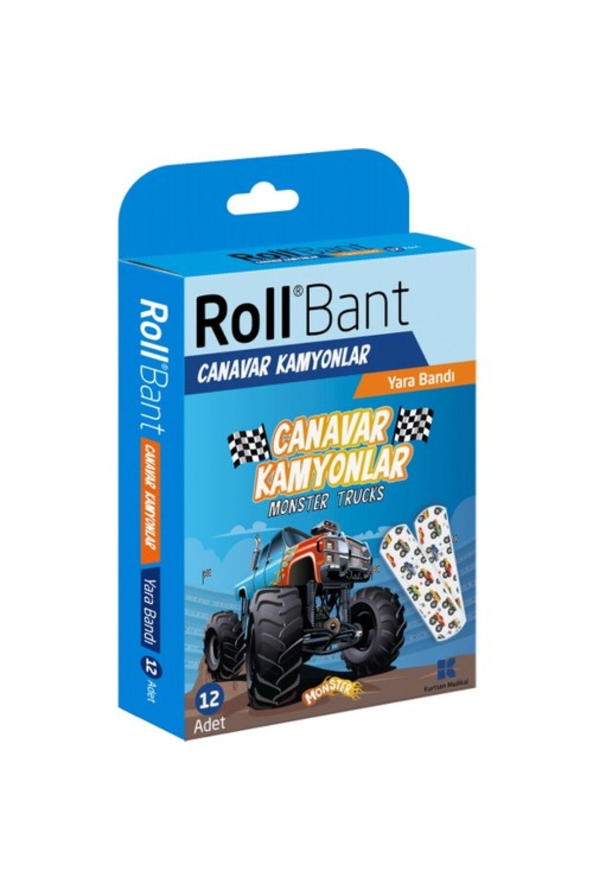 Genel Markalar Rollbant Yara Bandı 12 Lı Canavar Kamyonlar