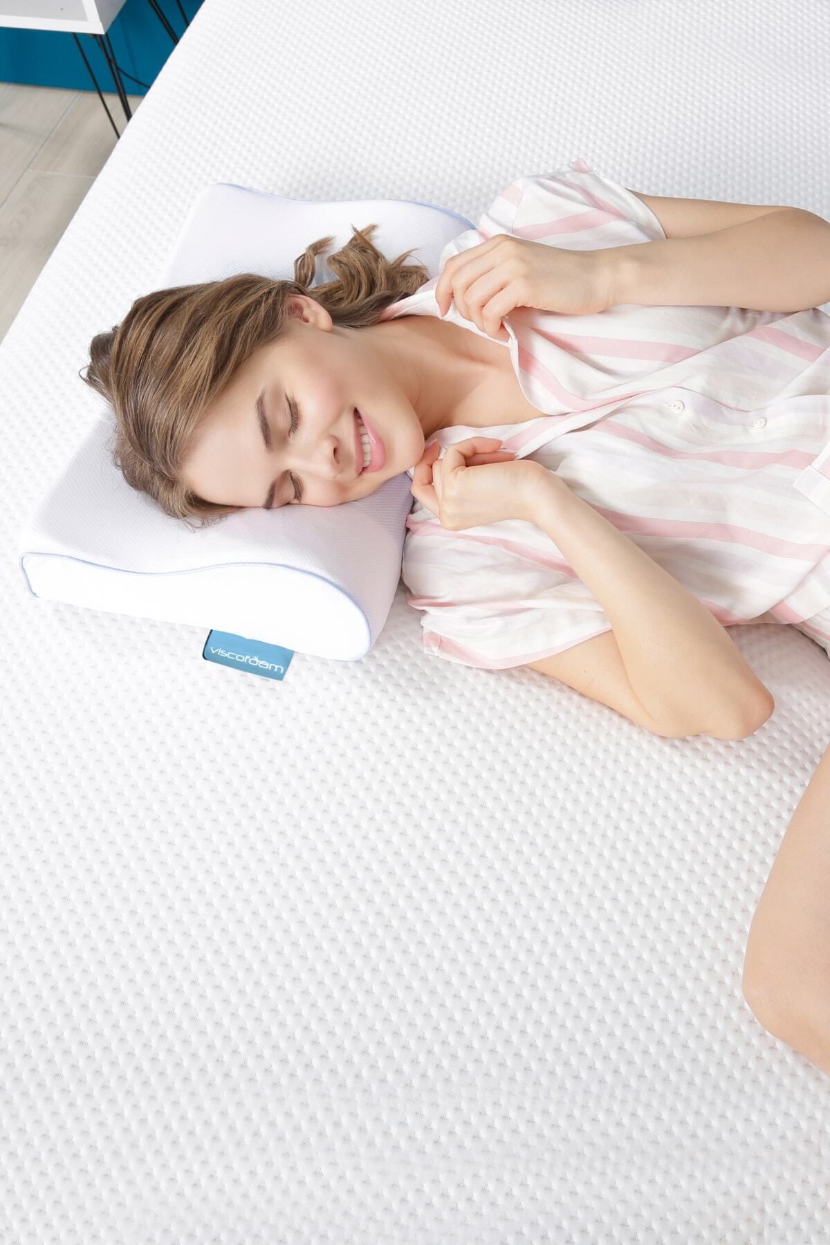 Viscofoam-Anti-Sweat Neck Supported Orthopedic Pillow Gel Visco Pillow - 47X30X10-8Cm 6
