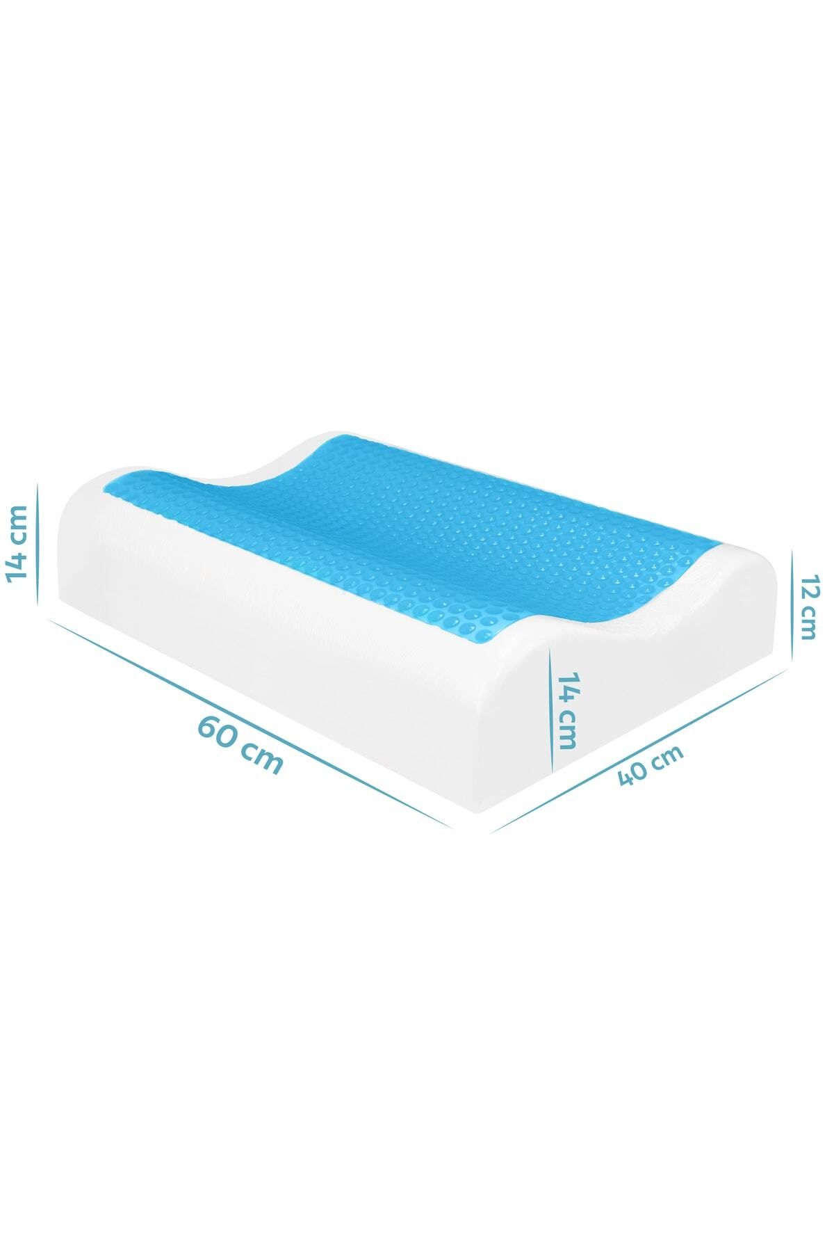 Viscofoam-Anatolia High Anti-Sweat Ορθοπεδικό Μαξιλάρι με Υποστήριξη Λαιμού Gel Visco Pillow - 60x40x14-12cm 2