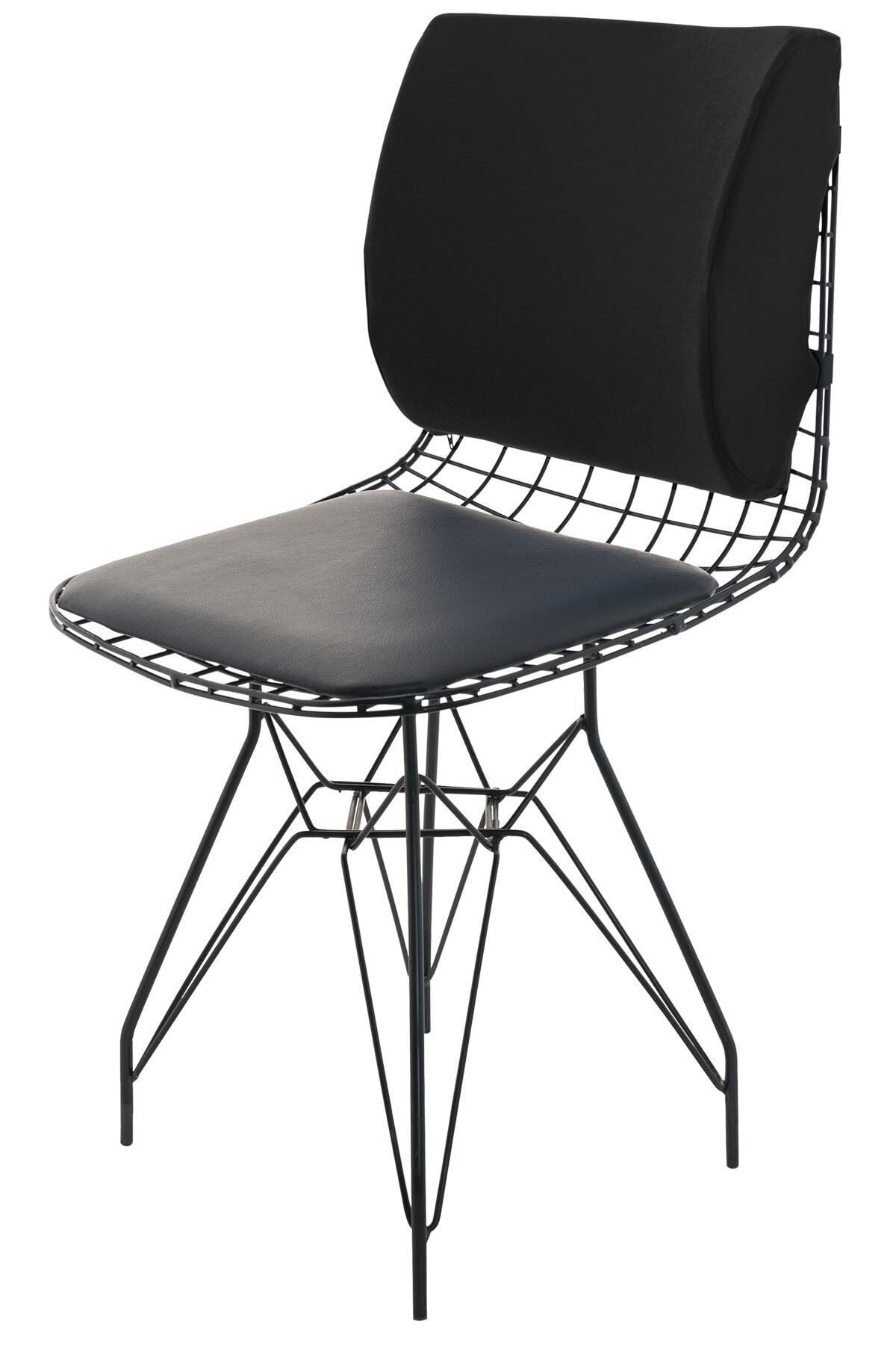 Viscofoam-Orthopedic Lumbar Pillow Office Chair Vehicle Seat Lumbar Support Pillow Visco Lumbar Pillow Black 4