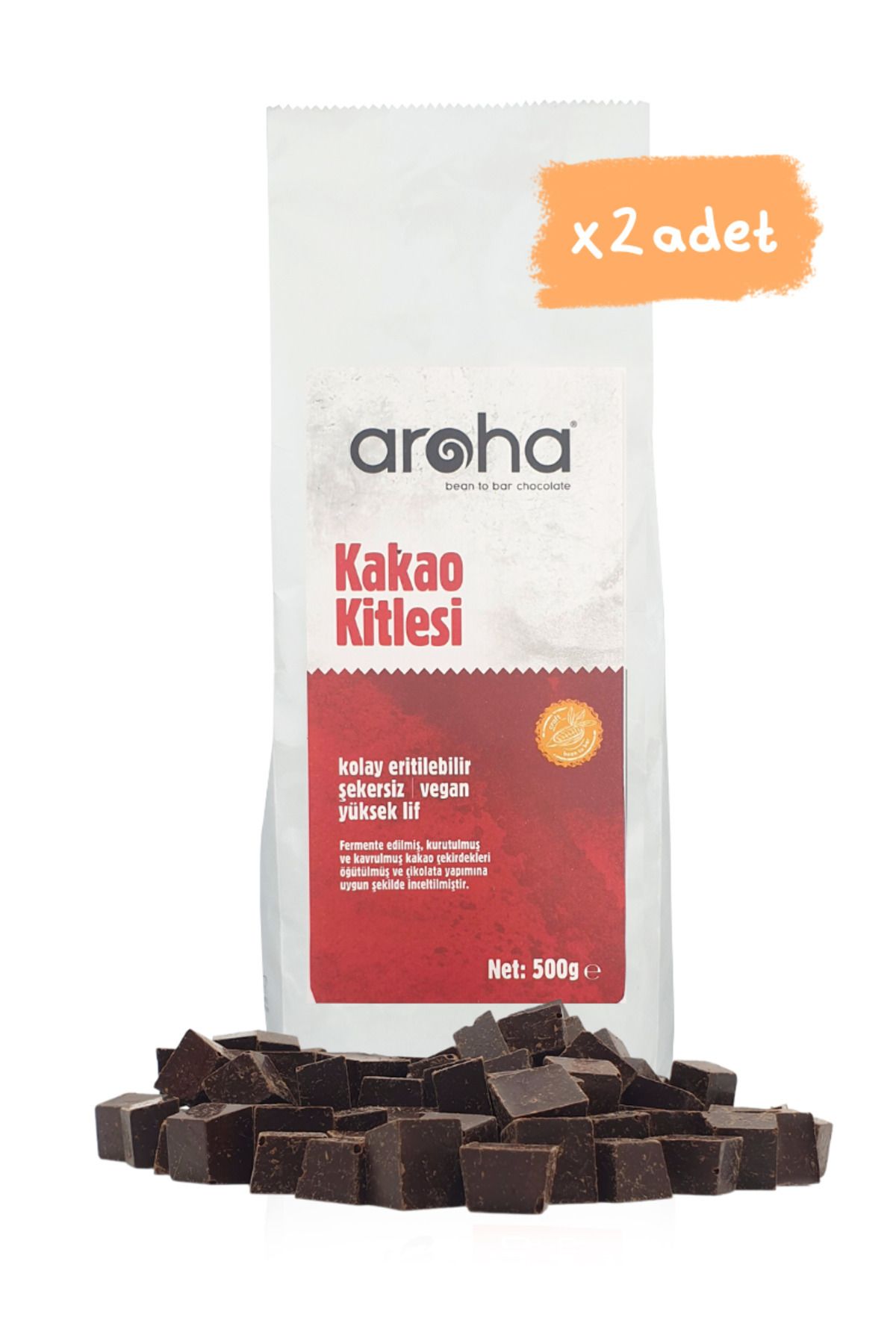AROHA İkili Avantaj Paket. Kakao Kitlesi %100 Kakao - 500 G X 2 Adet