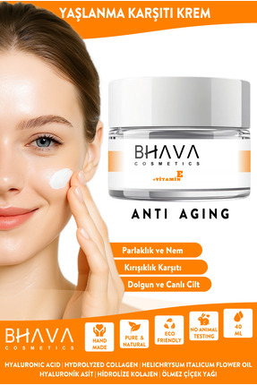 bhava cosmetics Krem Yaşlanma Ve Kırışıklık Karşıtı Krem Kolajen Ve Hyaluroni...