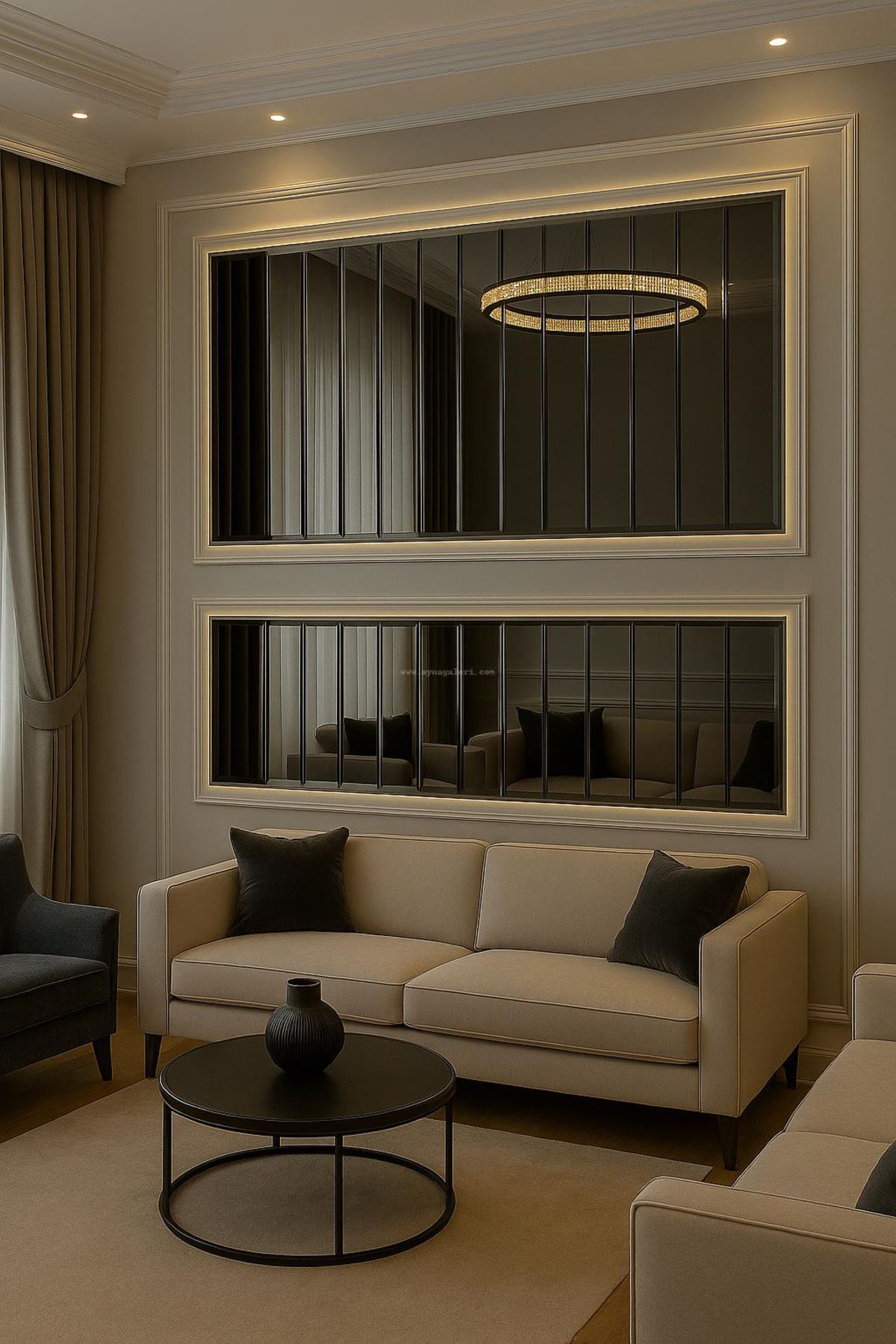 aynagaleri Füme Çıta Ayna 130 cm x 89cm