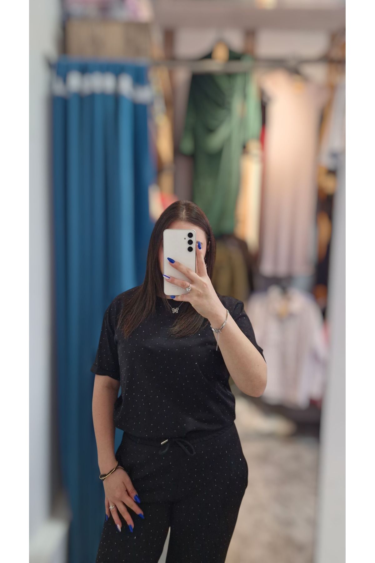 Bluebutik Taşlı oversize ikili takım