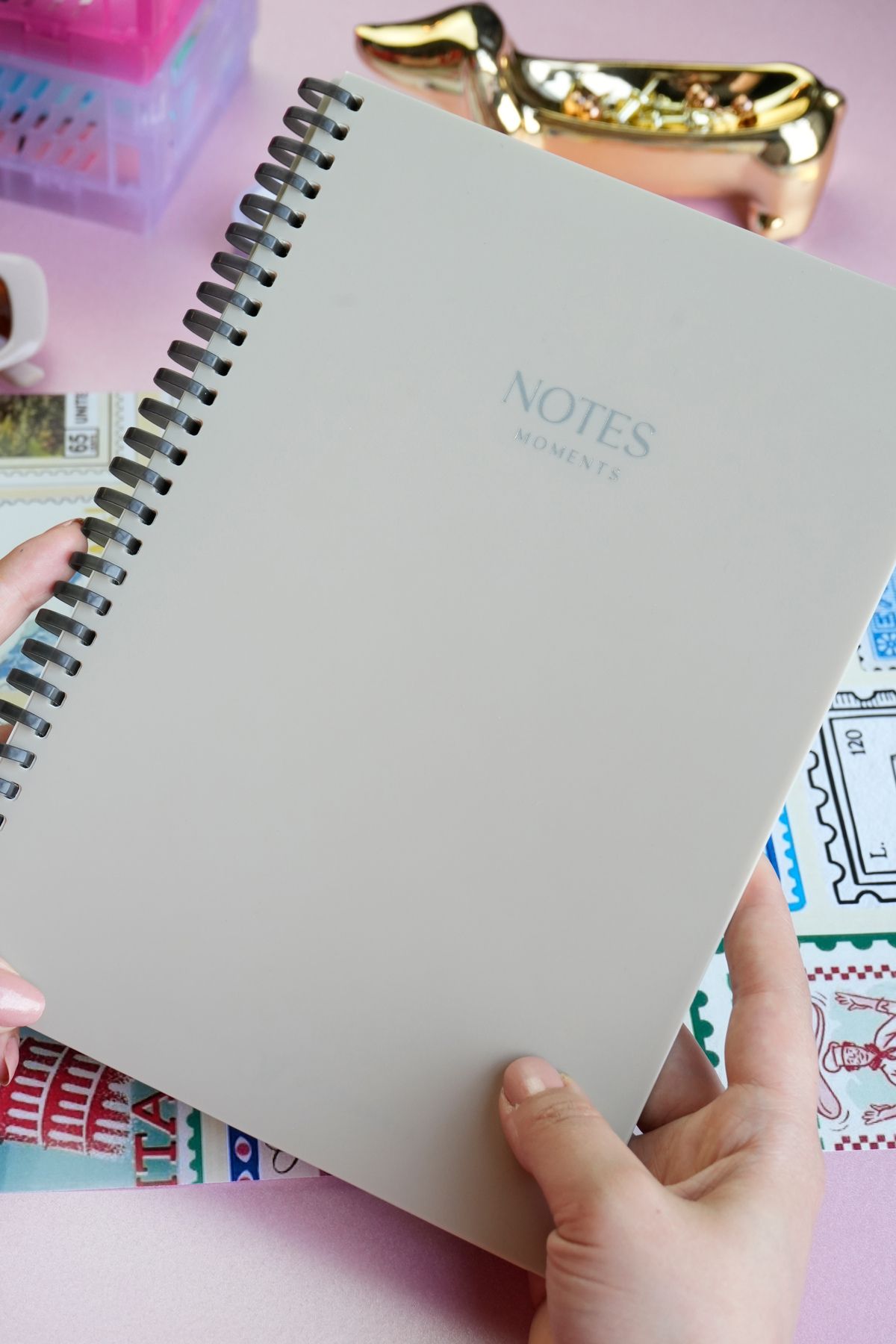 Victoria's Journals-Silicone Spiral Notebook 80 Gr. Ivory 18X25Cm Striped 5