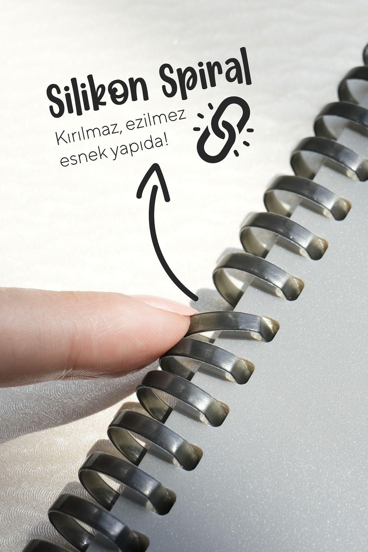 Victoria's Journals-Silicone Spiral Notebook 80 Gr. Ivory 18X25Cm Striped 3