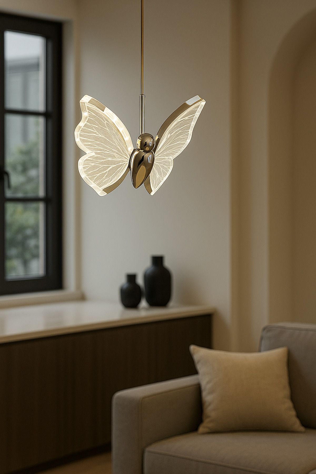 VAV AVİZE Tekli Sarkıt Led Luxury Led Avize Yatak Başı Ayna Önü Sarkıt Krom Led Avize