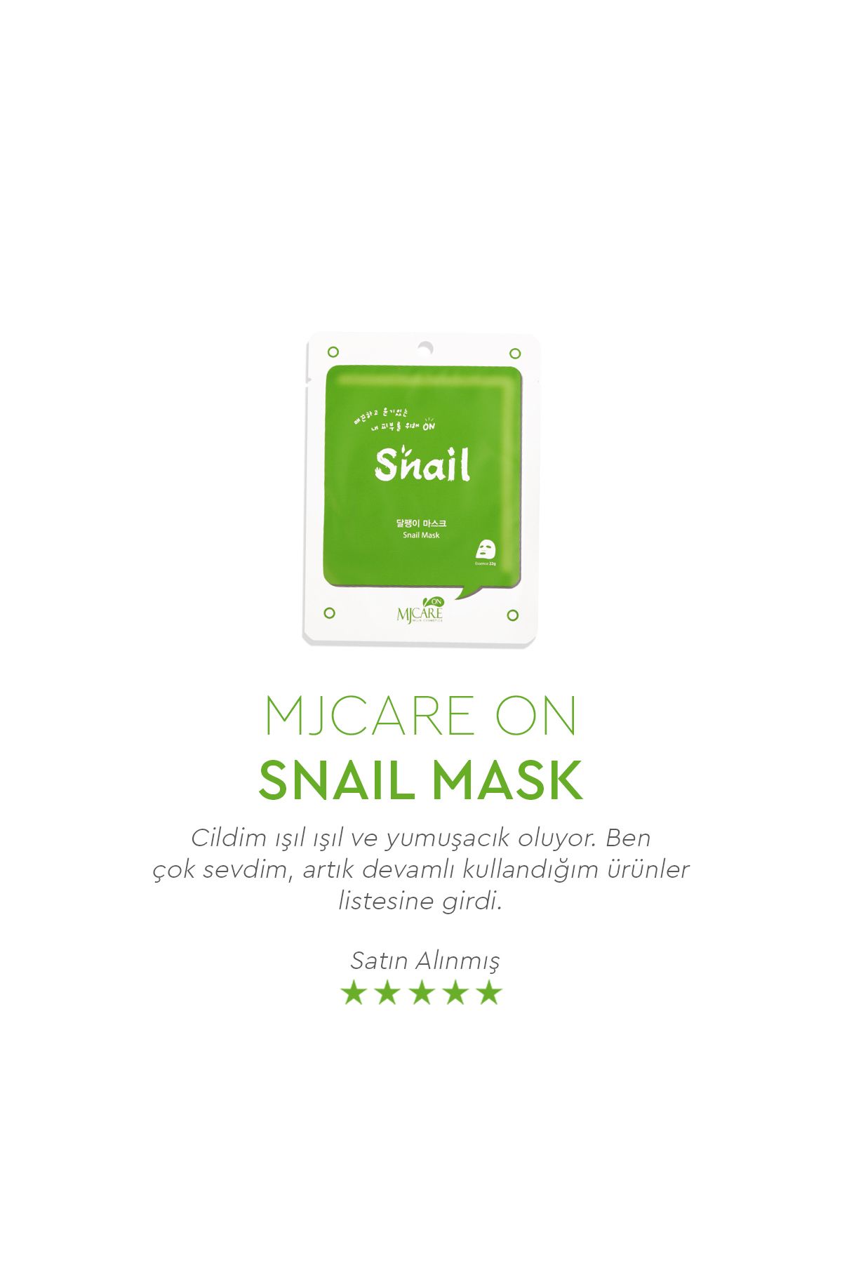 Mjcare-On - Snail Extract Face Mask 6