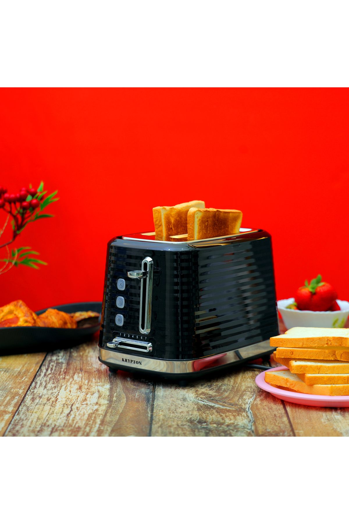 KRYPTON-2 Slice Bread Toaster – Auto Pop Up, 7 Browning Levels, Defrost Reheat Cancel, Crumb Tray 4